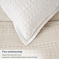 Vista 206 de PHF Fundas de almohada 100% algodón con tejido de gofre de 24 x 24 pulgadas, paquete de 2 fundas cuadradas para decoración elegante del hogar, sin