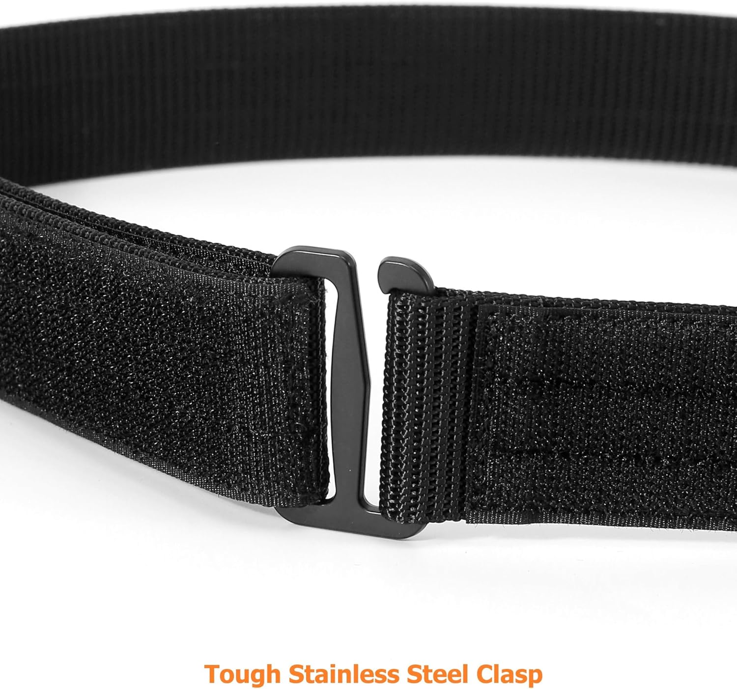 TACNEX Duty Inner Belt Loop/Hook Liner Simple EDC Stiff Nylon Gun Belt Men Concealed Carry with Stainless Steel Hook Clasp - Image 2