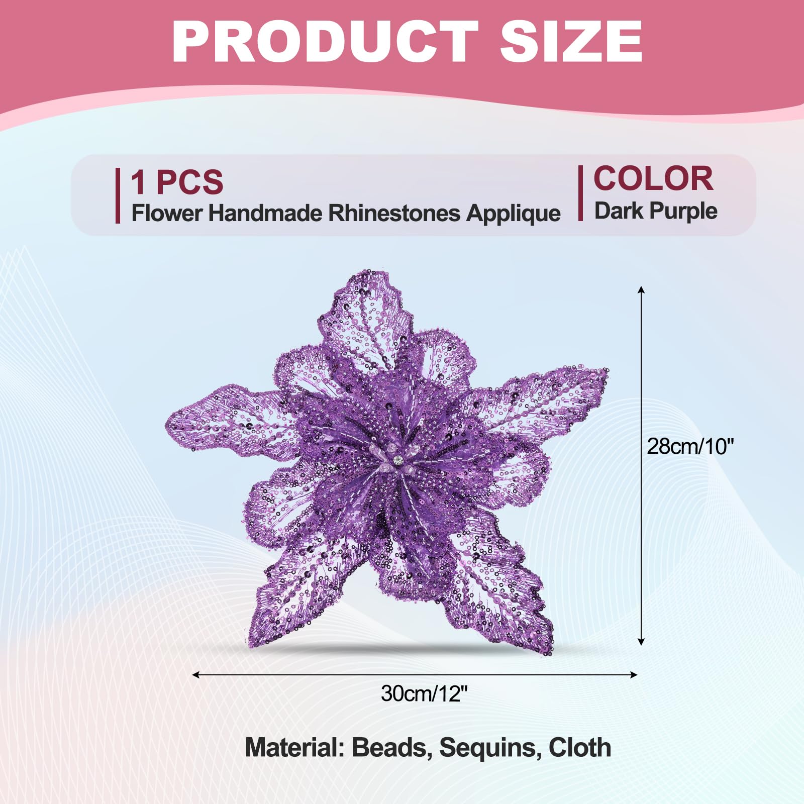 PATIKIL Handmade Rhinestones Applique - Image 2
