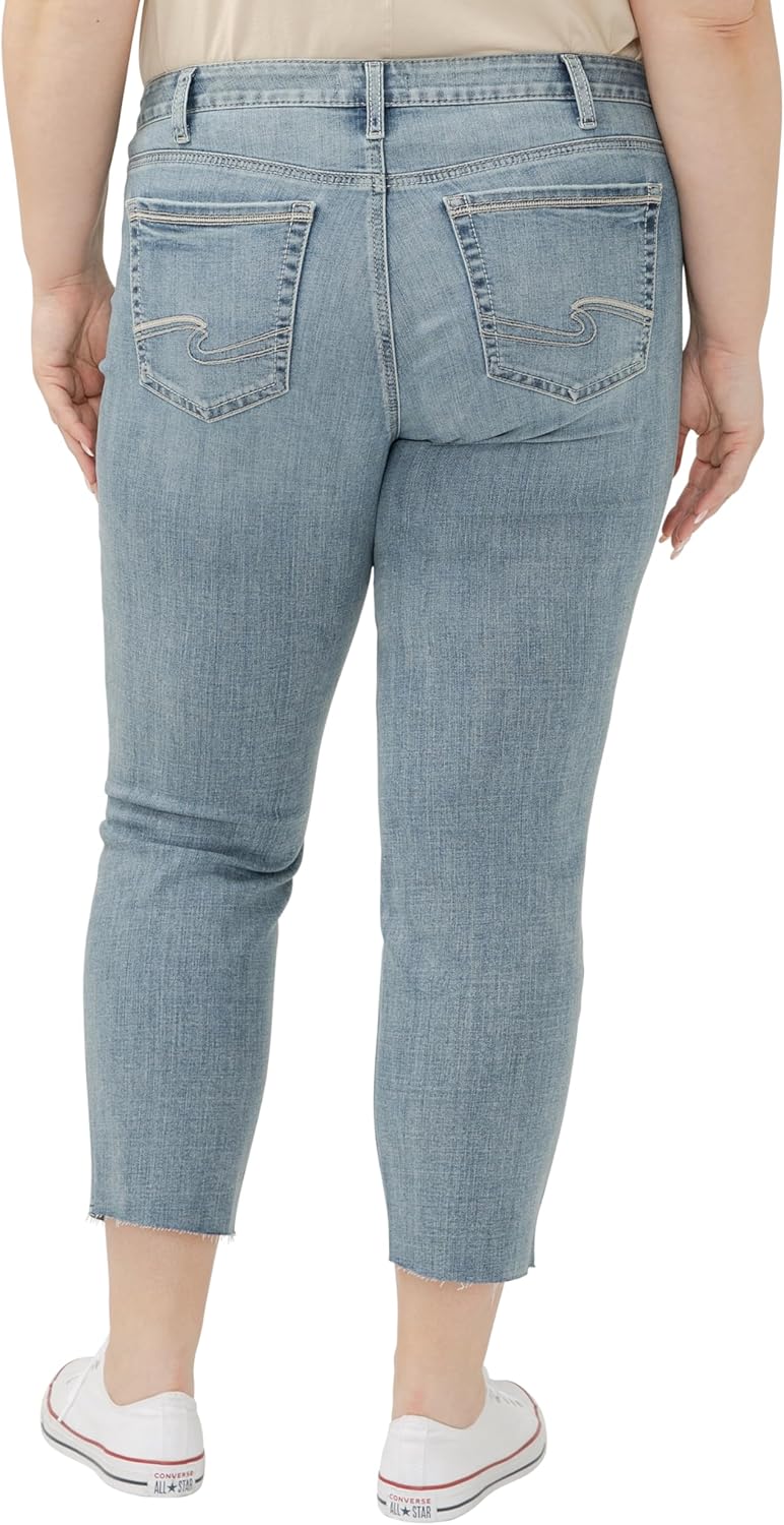 Silver Jeans Co. Women’s Suki Mid Rise Curvy Fit Straight Leg