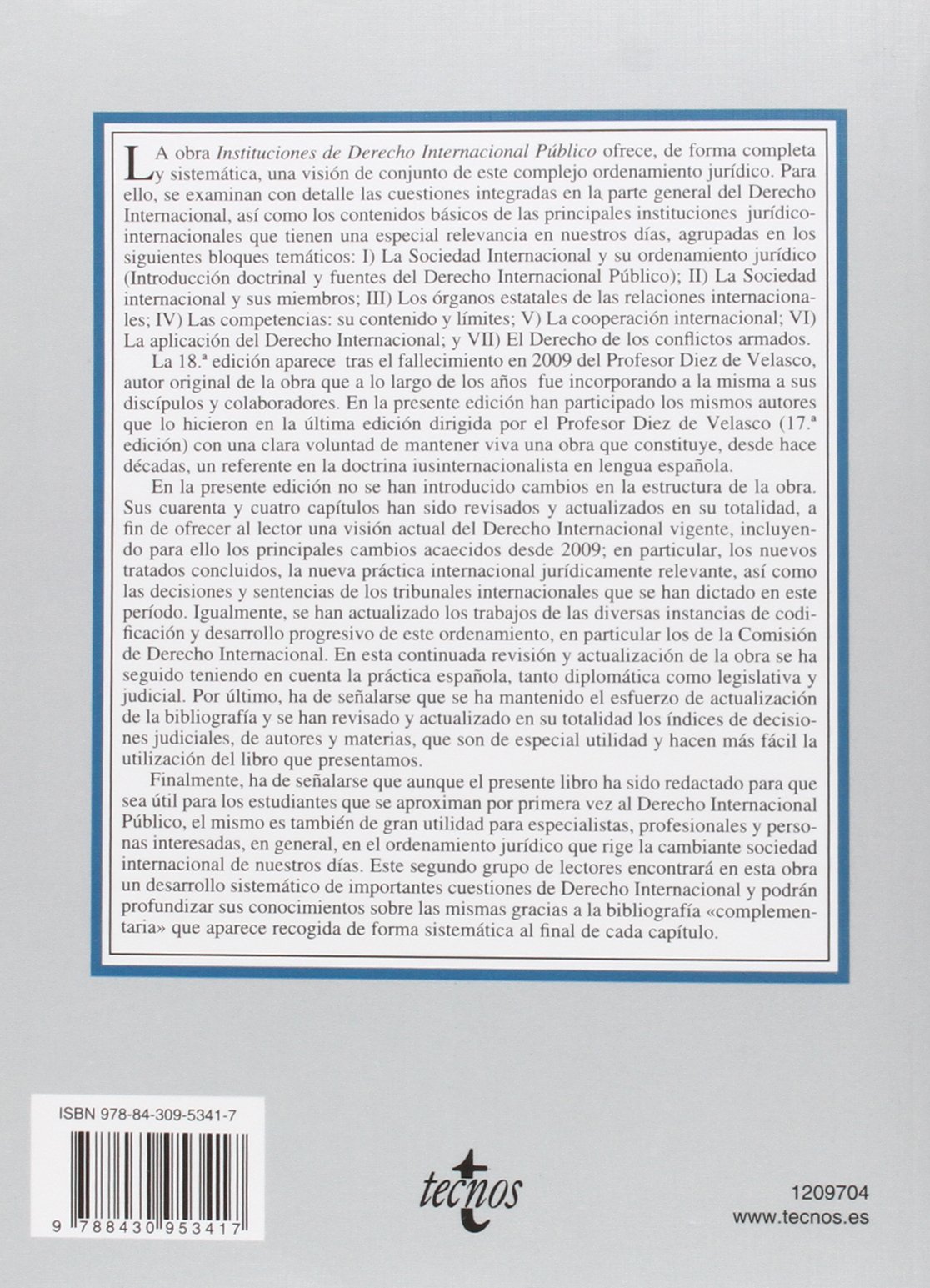 Instituciones de Derecho Internacional público (Derecho - Biblioteca Universitaria de Editorial Tecnos)
