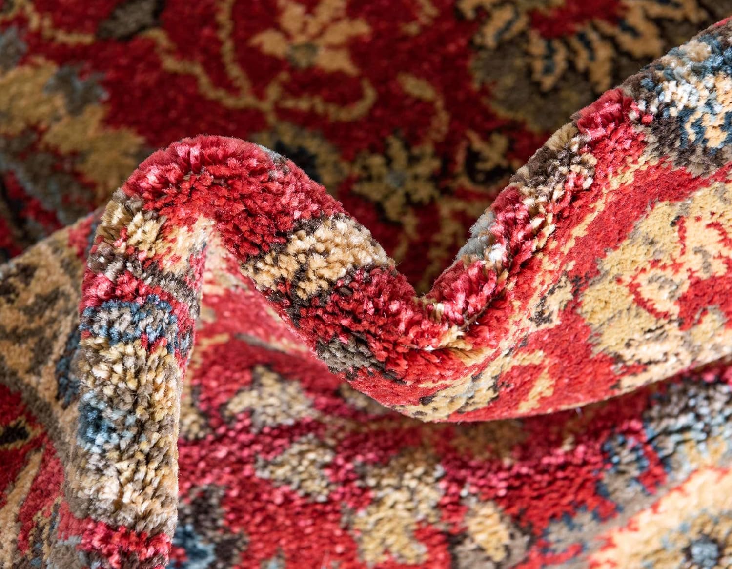Unique Loom Edinburgh Collection Area Rug - Monroe (5' 1" x 8' Rectangle Red/Beige)