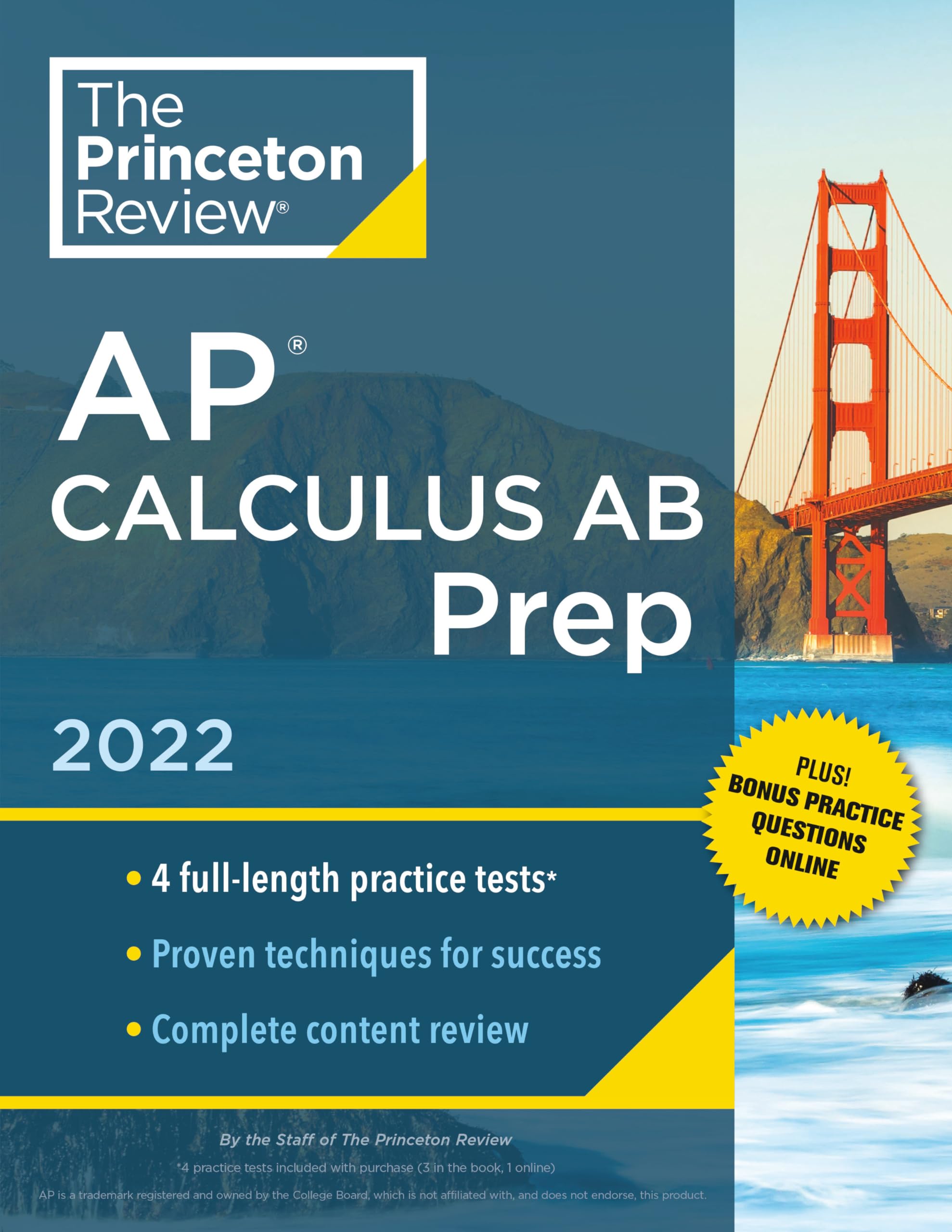Princeton Review AP Calculus AB Prep, 2022: Practice Tests + Complete Content Review + Strategies & Techniques (2022) (College Test Preparation)
