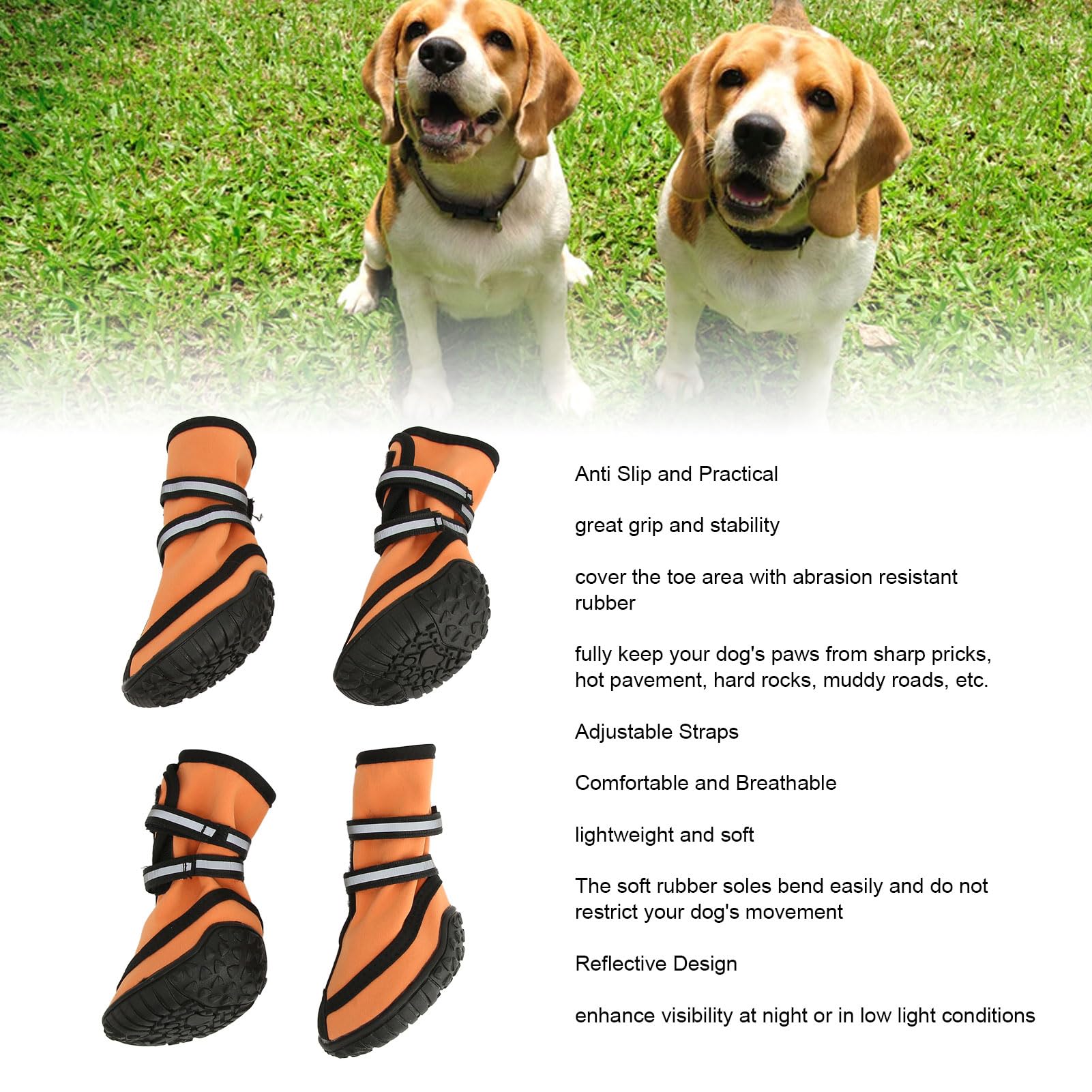 TITA-DONG Chaussures pour Chien Protège-Pattes, Bottes Respirantes pour Chien pour Chaussée Chaude D'été, Bottes Antidérapantes Confortables pour Chien avec Semelle en Caoutchouc Respirante pour(XL)