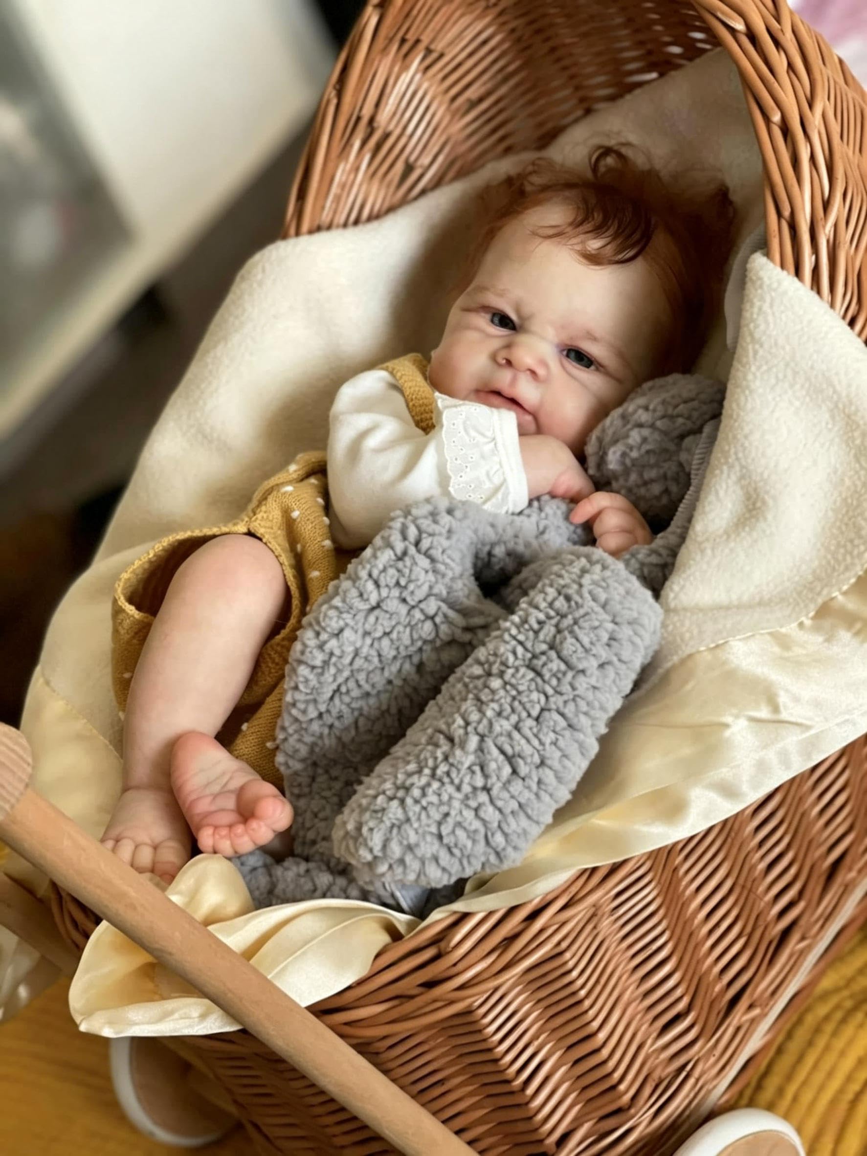 RXDOLL Urocze lalki Reborn Baby Dolls silikonowe na całe ciało, winylowe, wodoodporne, realistyczne lalki dla niemowląt, które wyglądają jak prawdziwe życie, z zabawką do karmienia dla dzieci w wieku