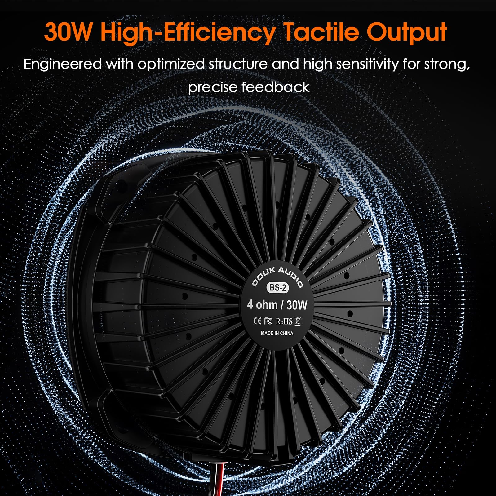 Douk Audio BS-2 Bass Shaker: 30 W Taktiler Wandler – Subwoofer-Tieftöner für Heimkino, Car-Audio und Vibrationserlebnisse im Gaming-Sessel