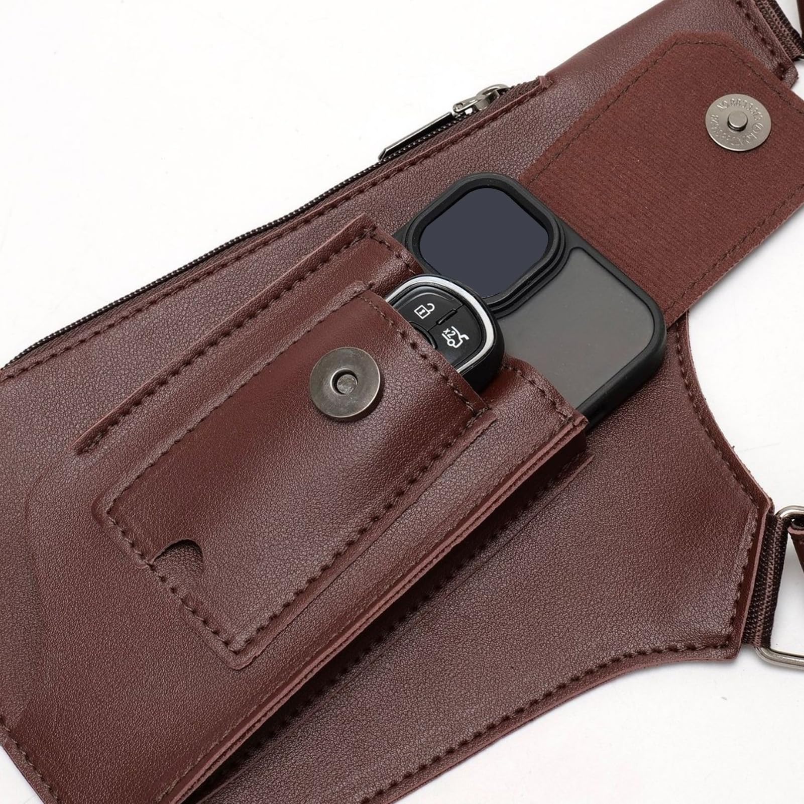Marhynchus Borsa da Ascella a Doppia Spalla, Portafoglio Sottoascella Regolabile in Pelle PU Antifurto con 2 Tasche Spaziose per Uomini e Donne Che Viaggiano per i Pendolari All'aperto