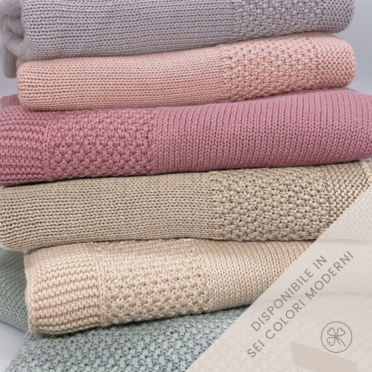 DIKOS® Coperta per neonati GOTS, in cotone biologico, morbida coperta per neonati, coperta per passeggino, per neonati, idea regalo per la nascita (menta)