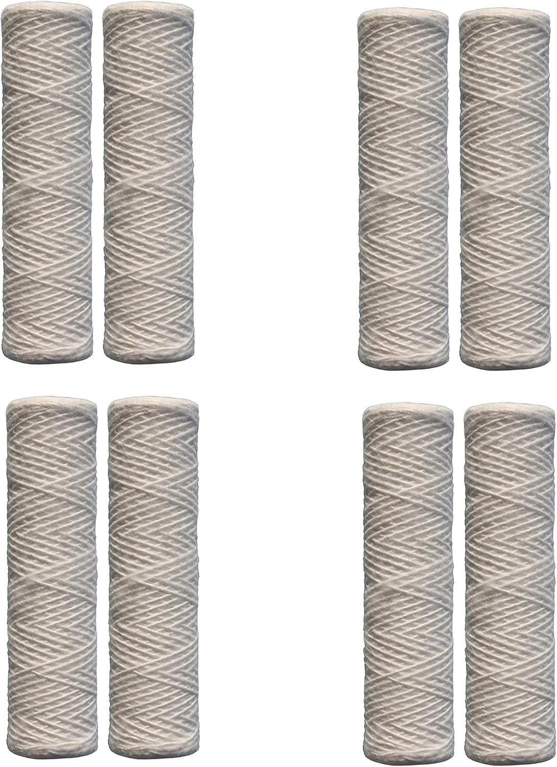 CFS – 8 Pack String Wound Sediment Water Filter Cartridges Compatible with WHKF-WHSW Models – Remove Bad Taste & Odor – Whole House Replacement Water Filter Cartridge - 5 Micron