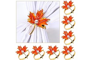 8Pcs Maple Leaves Napkin Ring Holders | Fall Thanksgiving Napkin Rings