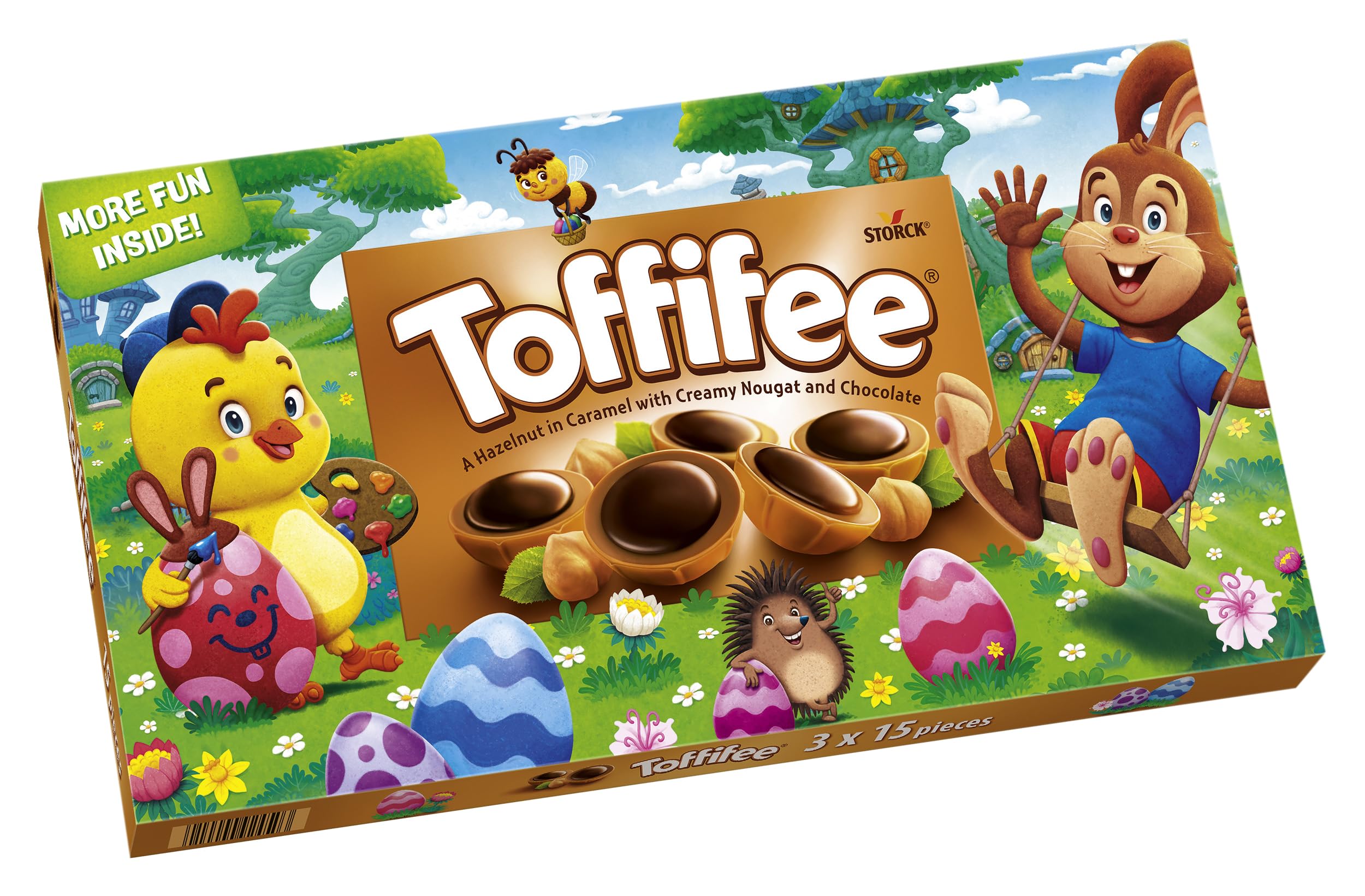 Toffifee Chewy Nougat Caramel Cups With Hazelnut & Smooth Chocolate Treats Easter Sleeve, 45 Pieces, Perfect for Easter Gifting, 375 g Sleeve (Pack of 1)
