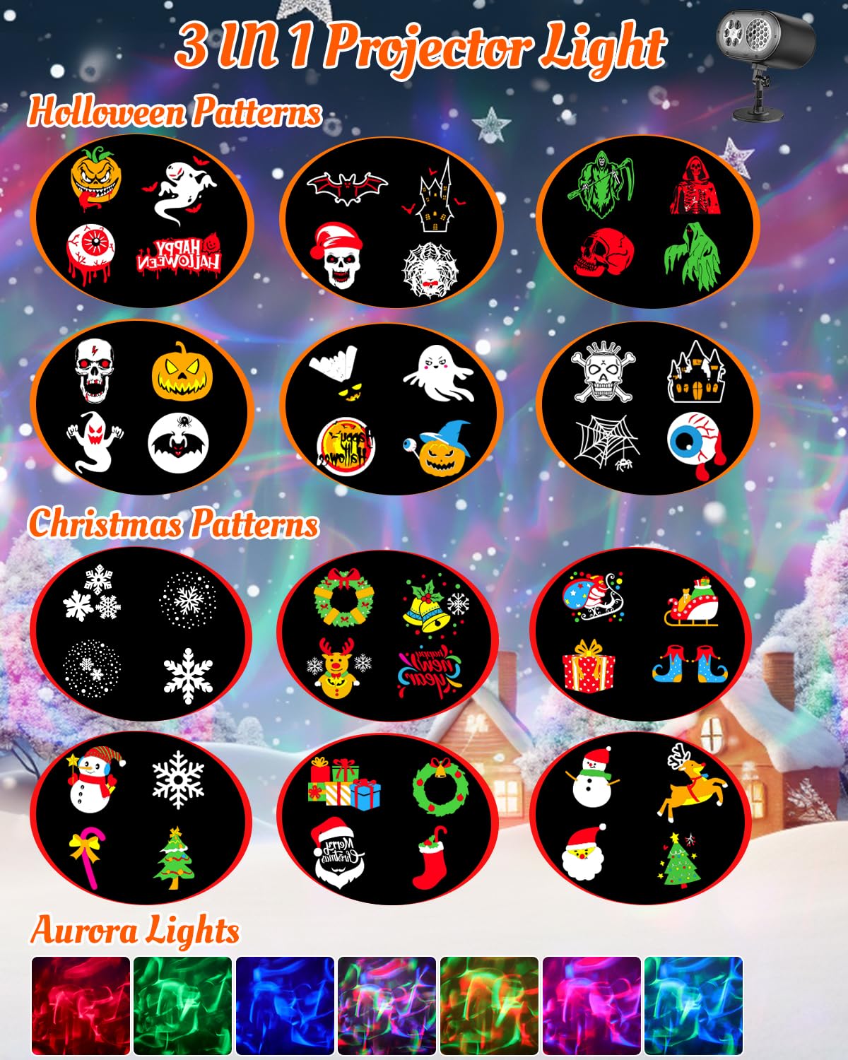 2025 Upgraded Brighter HD Christmas Projector Lights, IP67 Waterproof Outdoor Christmas Decoration Projector Light - Image 4