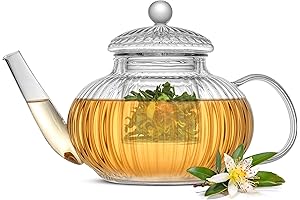JoyJolt Fluted Glass Teapot Set for Blooming and Loose Leaf Tea
