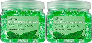 Clear Air Odor Eliminator Gel Beads - Air Freshener - Eliminates Odors in Bathrooms, Cars, Boats, RVs & Pet Areas - Made with Essential Oils - Spring Rain Scent - 12 Ounce - 2 Pack