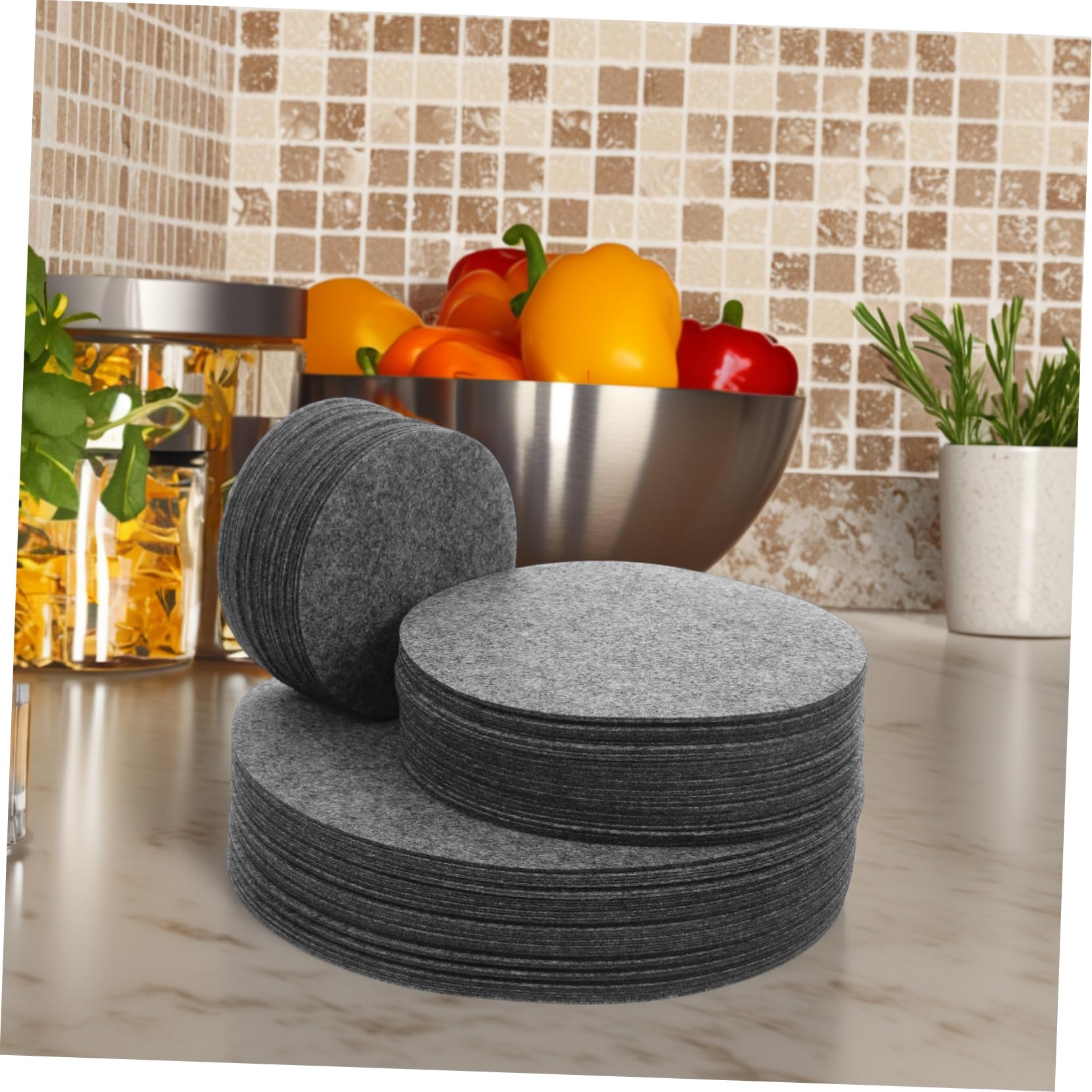 144piezas Divisores De Platos De Fieltro Protectores De Platos Redondos Para Almacenamiento De Batería De Cocina