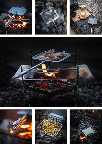 Miniatura 9 de camping moon Sandwich Maker Arena caliente Solo quemador Gas Fuego Abierto Aluminio compacto TT-1315 (Plata)
