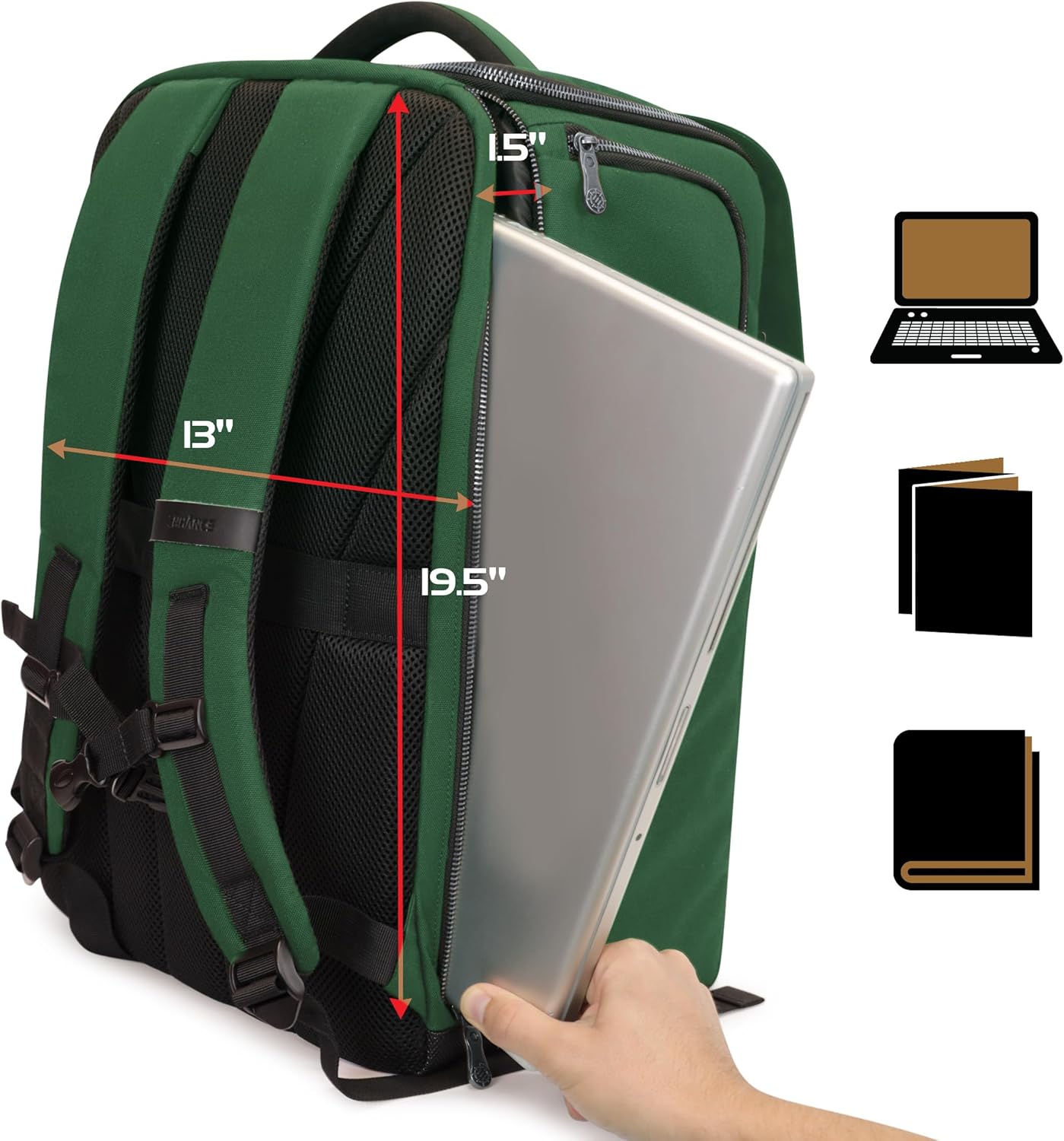 ENHANCE Collector's Edition DnD Backpack - RPG DM Bag for Dungeons and Dragons - DnD Bag fits 6-8 Books, 18" Laptop/DM Screen Slot, Miniature Foam Trays, Accessory Pockets, Map Strap (Dragon Green)