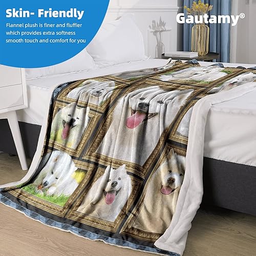 Miniatura 2 de Manta samoyedo para mujeres hombres y niños regalos samoyedo para amantes de los perros samoyedos mantas de franela suaves y acogedoras ligeras y
