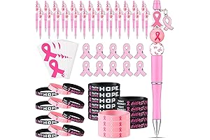 Seajan Bulk Pink Beaded Pen Bracelets Breast Cancer Awareness Items