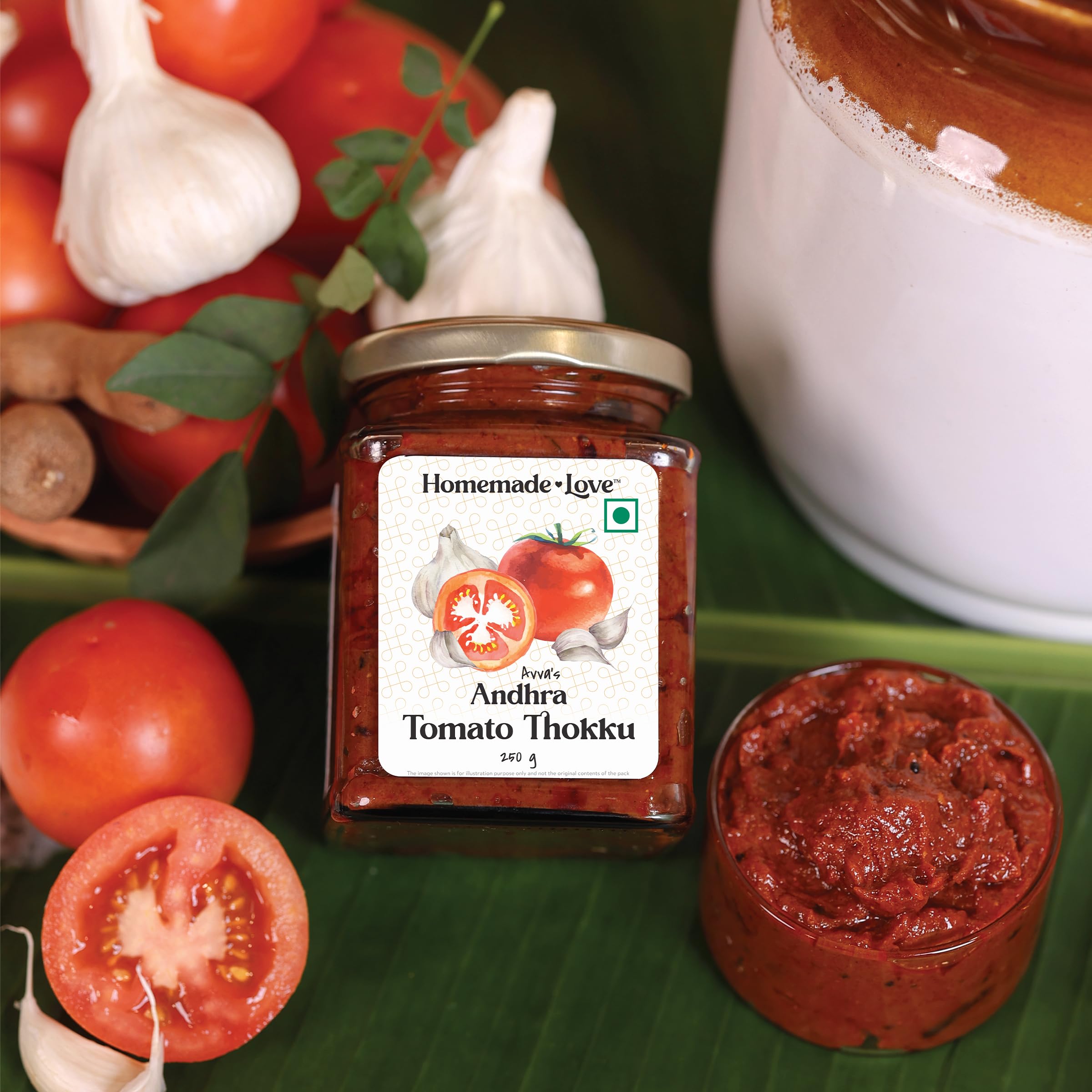 Homemade Love Andhra Tomato Thokku (250 Gm) | Tomato Pickle with Garlic Pure Natural Home Made Taste | Authentic Andhra Style Achar Perfect for Rice, Dosa, Idli, Upma & Roti | No Artificial Colors - Image 7 thumbnail