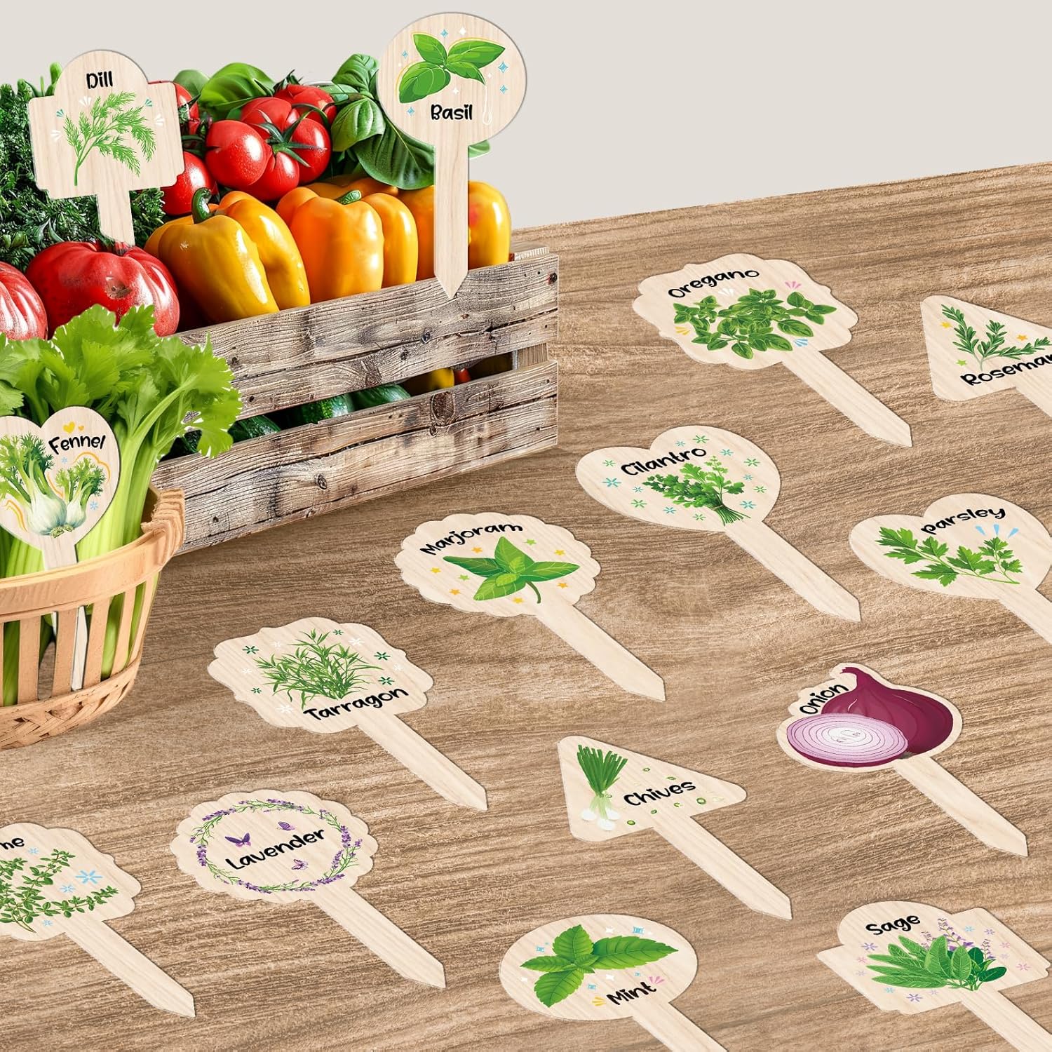 Plant Label Signs- 15PACK Herb Garden Markers, Plant Labels for Outdoor Garden Waterproof, Plant Tags with Names, Indoor Patio Tags for Succulent Flowers Greenery Seedling - Image 4