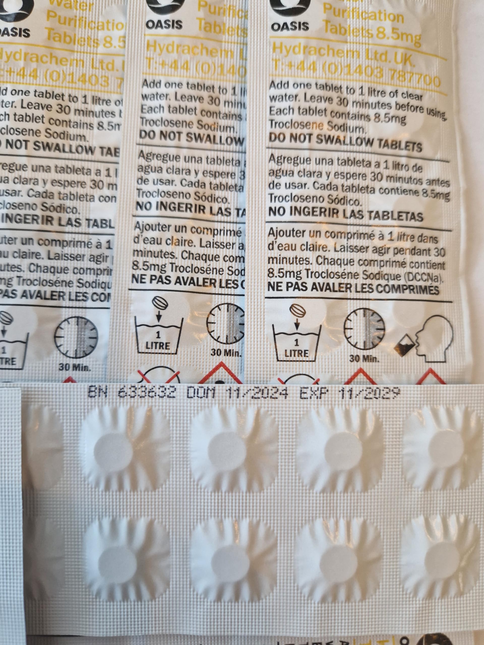 Emergency Water Purification Tablets Oasis Water Purification Tablets 5 MG Treats Water (200 Tablets)