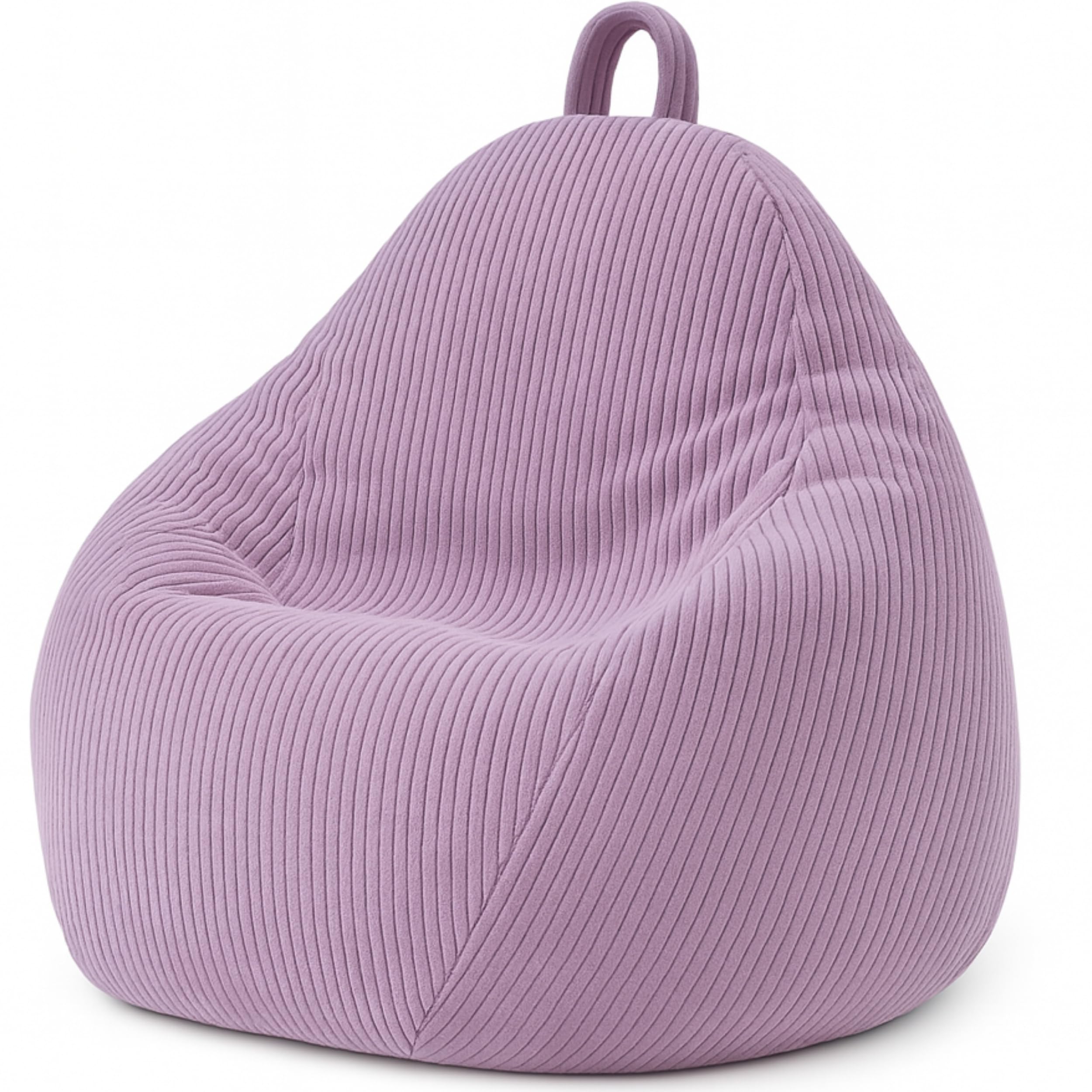 bananair - Sitzsack Cord, Weich & Bequem, Maschinenwaschbarer Bezug, Gaming Sitzsack mit Schaumstoffflocken Füllung, Beanbag für Kinder und Jugendliche (105x85 cm, Lila Flieder)