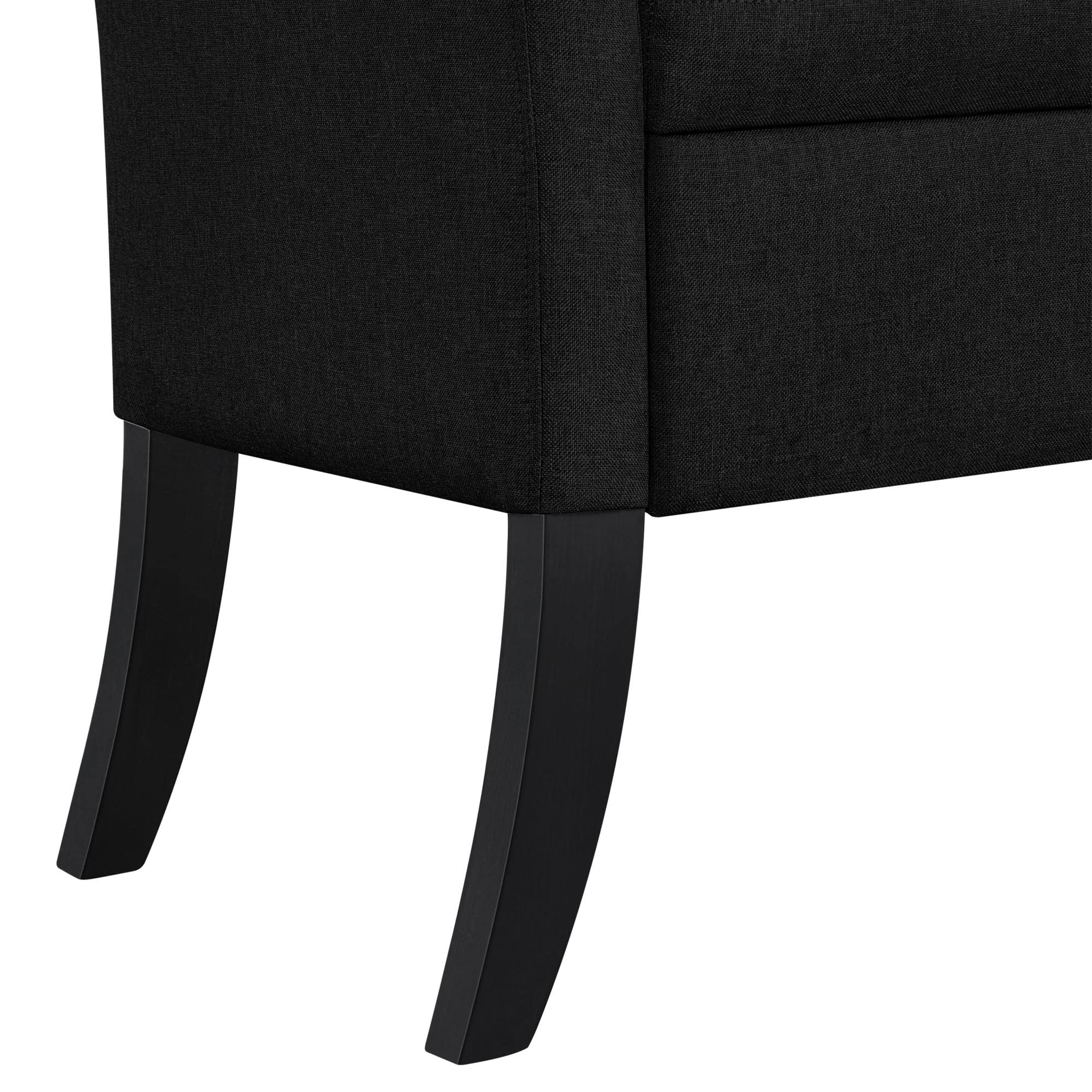 Abician Banc de Rangement avec Accoudoirs et Compartiment Coffre de Rangement Tissu Repose-Pieds et Caisse et Entrée Noir