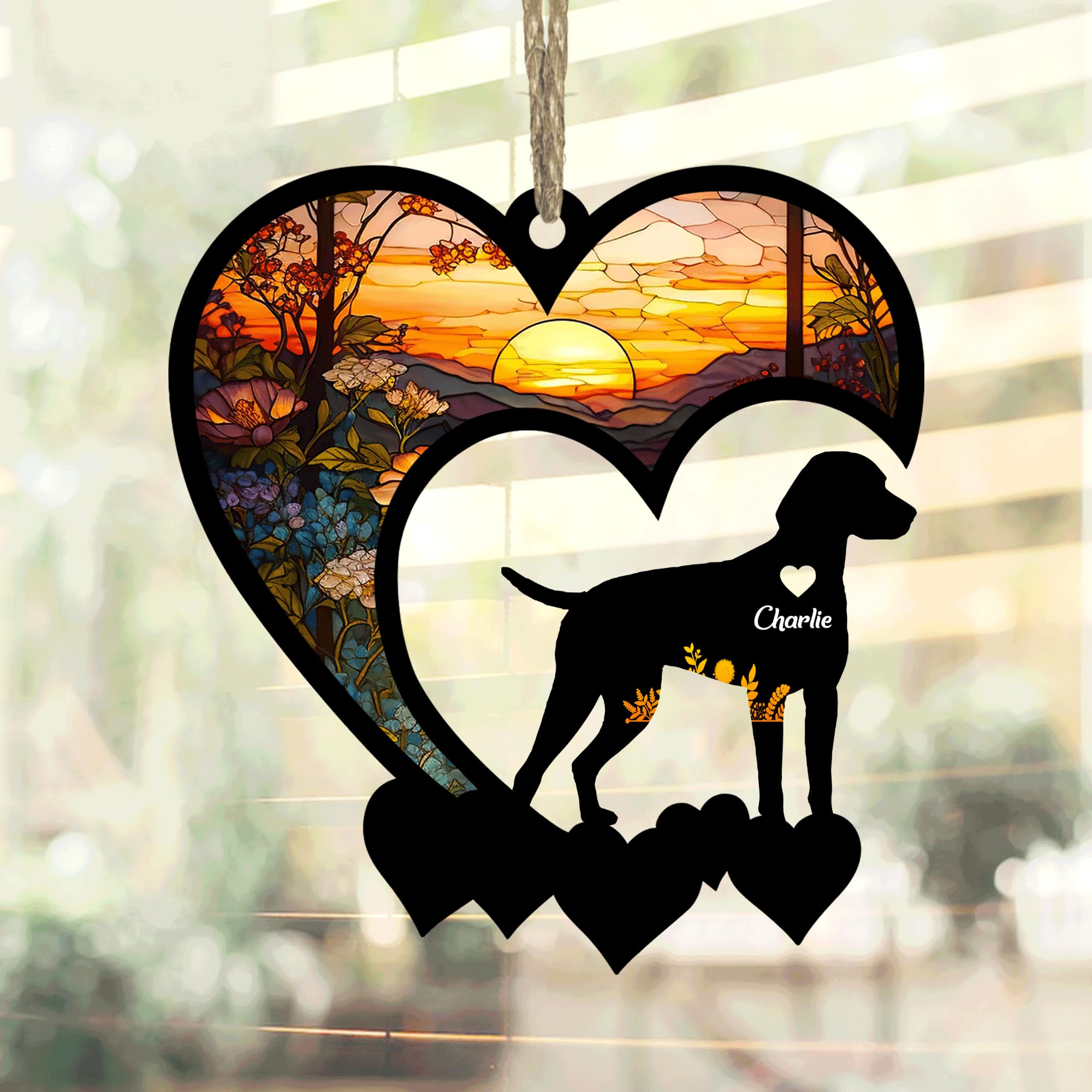 Lovely POD German Short Hair Pointer Suncatcher, Personalized German Short Hair Pointer Memorial with Name, Dog Loss Suncatcher, Dog Remembrance Gift, Dog Memorial Ornament, Loss of Dog Sympathy Gift