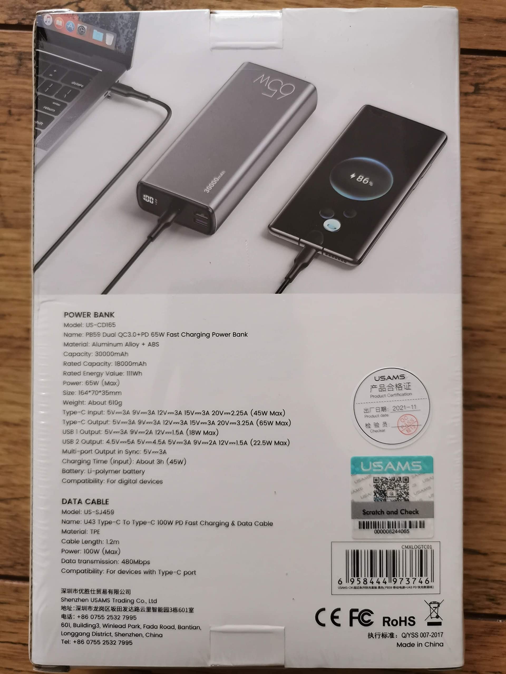 Power Bank CD165 30000mAh - 65W