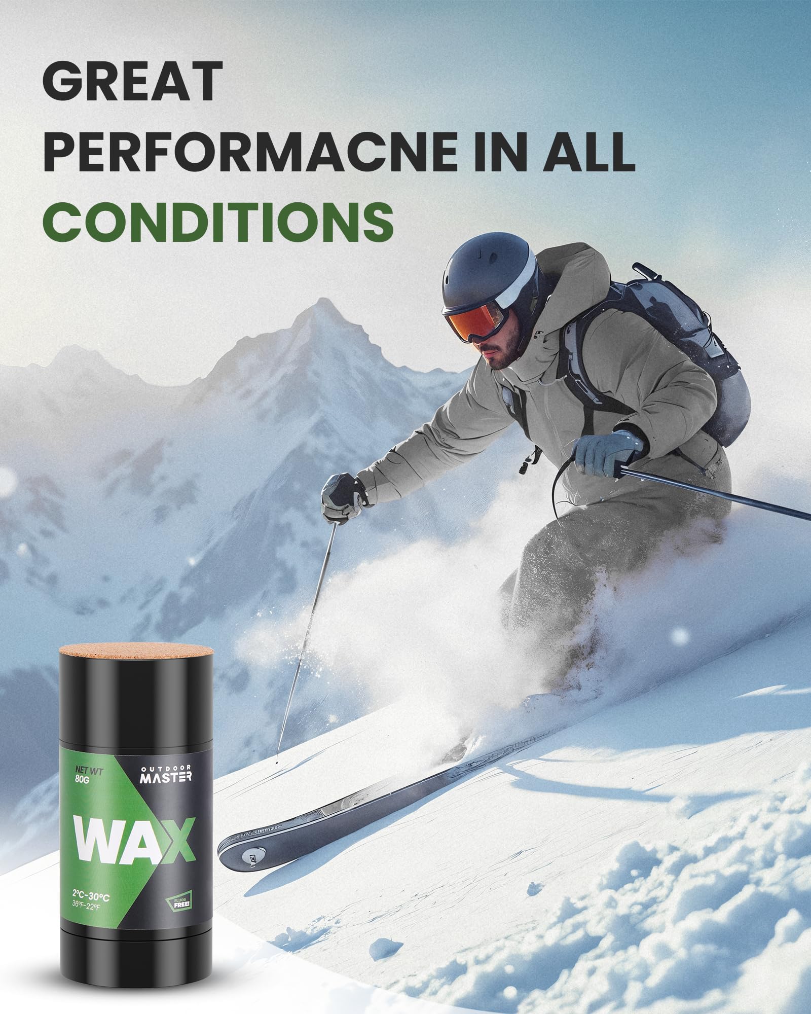 Amazon.com : OutdoorMaster Rub-on Ski Snowboard Wax, 80g Universal