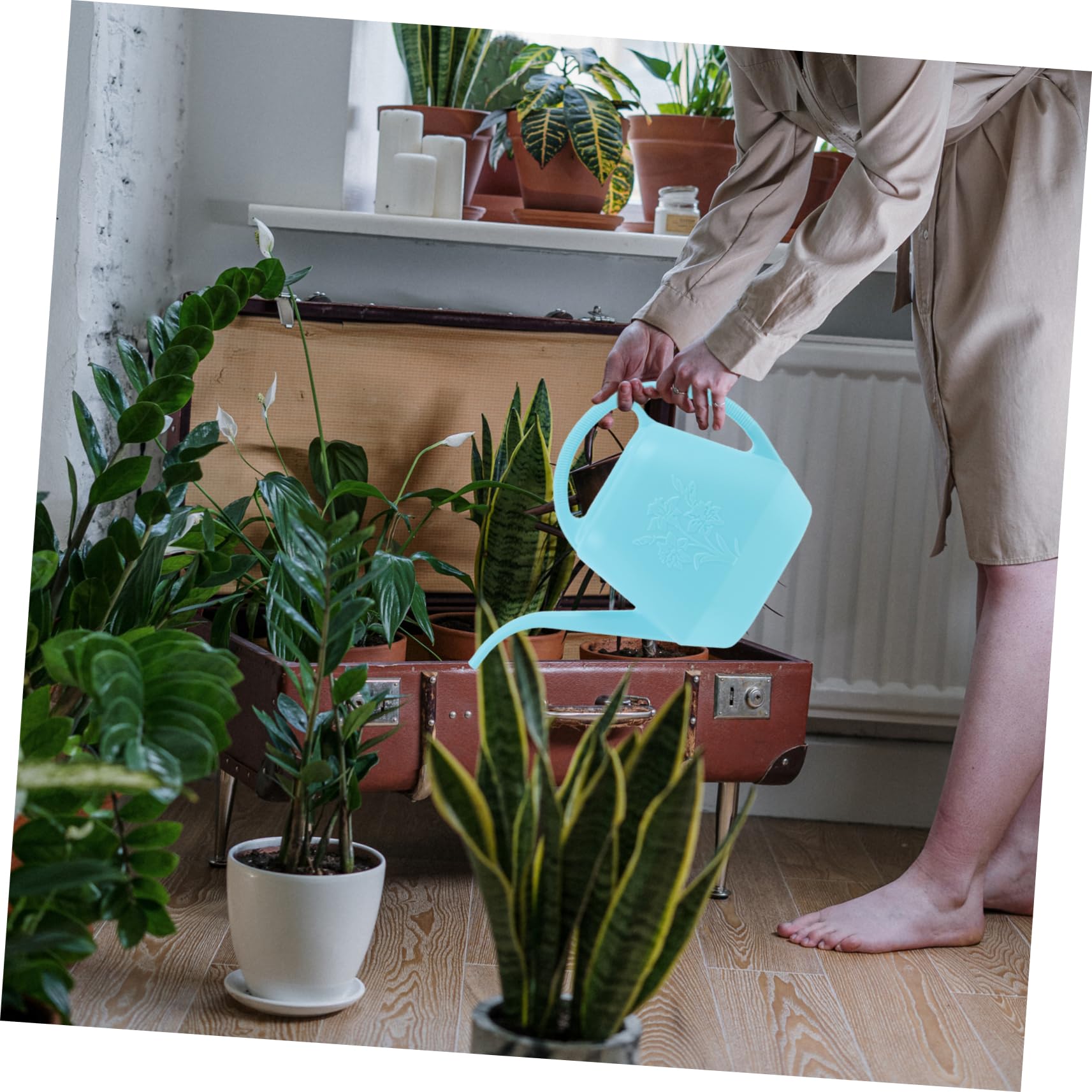 Regadera de Jardín con Pico Largo, Capacidad 4 L, Plástico Verde