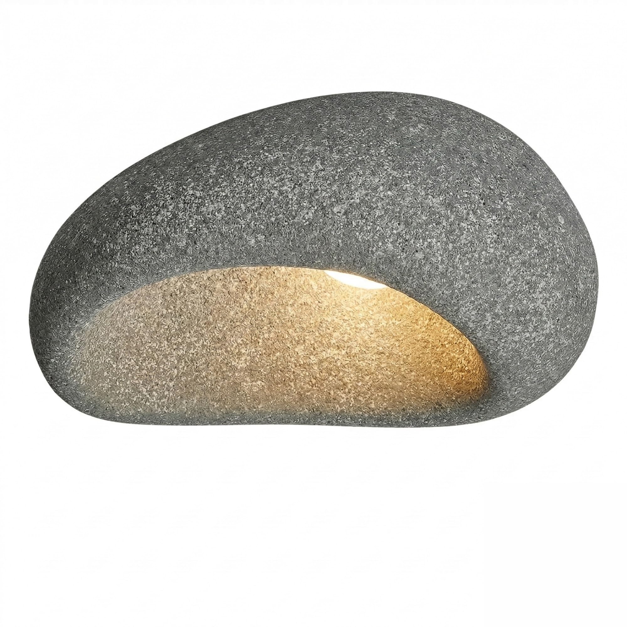 NHPJFDC Cream Pebble Flush Mount Ceiling Light, Stone Texture Bedroom Lamp, Low Profile Fixture for Living Room, Hallway, Entryway, Study, Apartment Foyer, Condo Hallway Residential(Black,Medium)