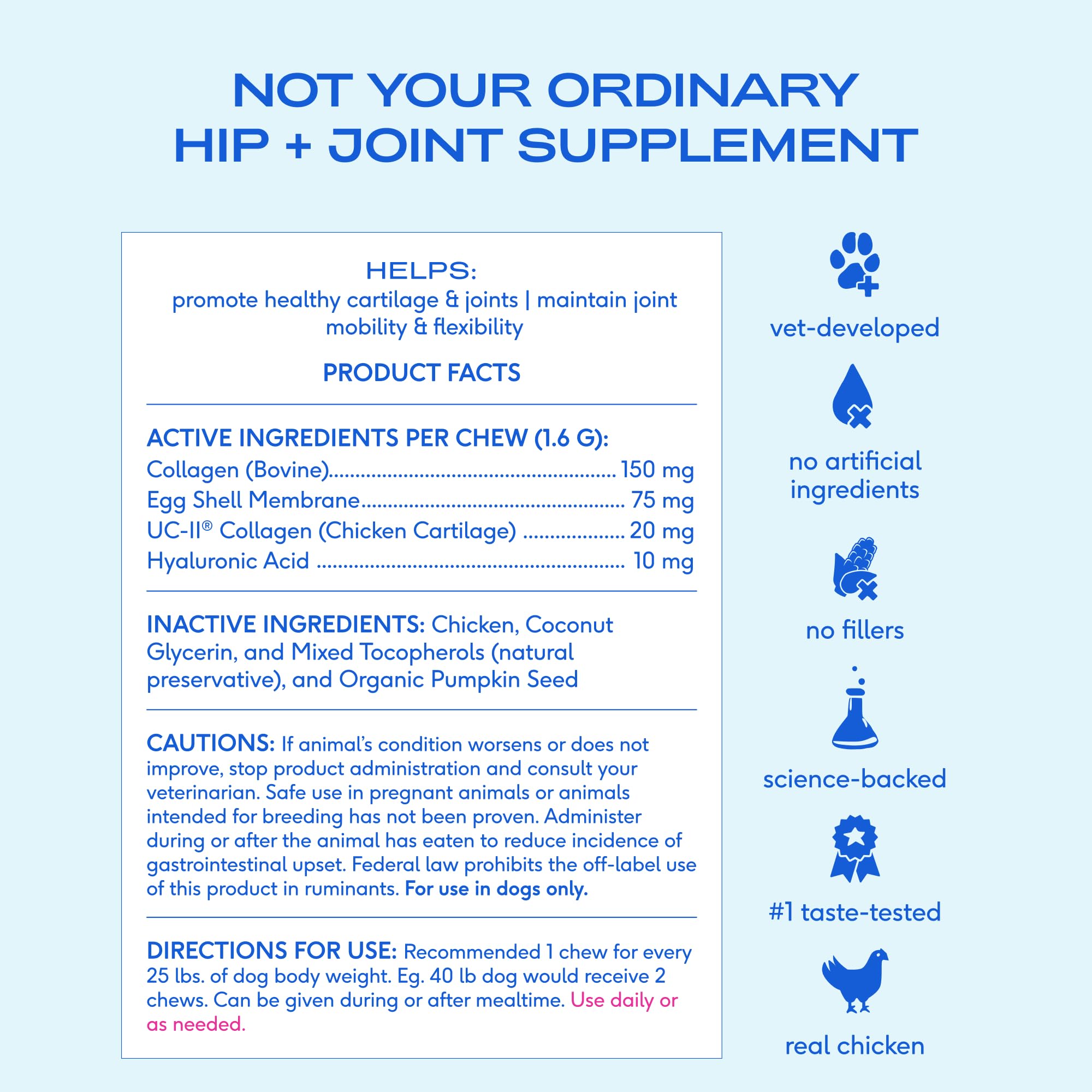 Native Pet Hip & Joint Supplement for Dogs - Advanced Dog Joint & Arthritis Supplement - Helps Maintain Healthy Cartilage, Joint Flexibility, Lubrication, & Function - with ESM & Collagen - 60 Chews - image 4