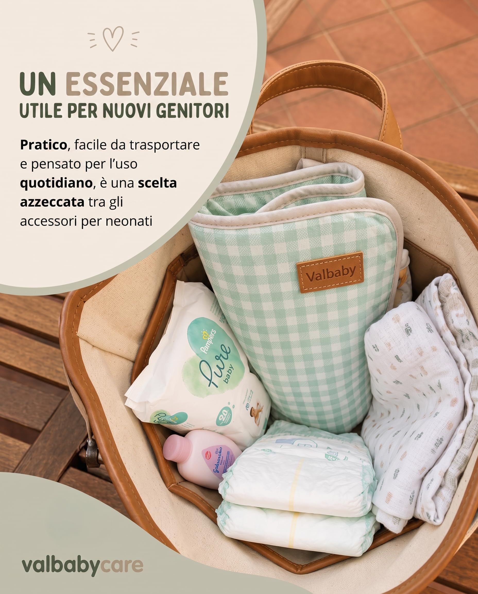 Fasciatoio Portatile Neonato Impermeabile Pieghevole Lavabile per Lavatrice Cambio Pannolino Neonati Accessori Idea Regalo Nascita Neo Mamma Regali Baby Shower Bimba Changing Mat Baby Valbaby