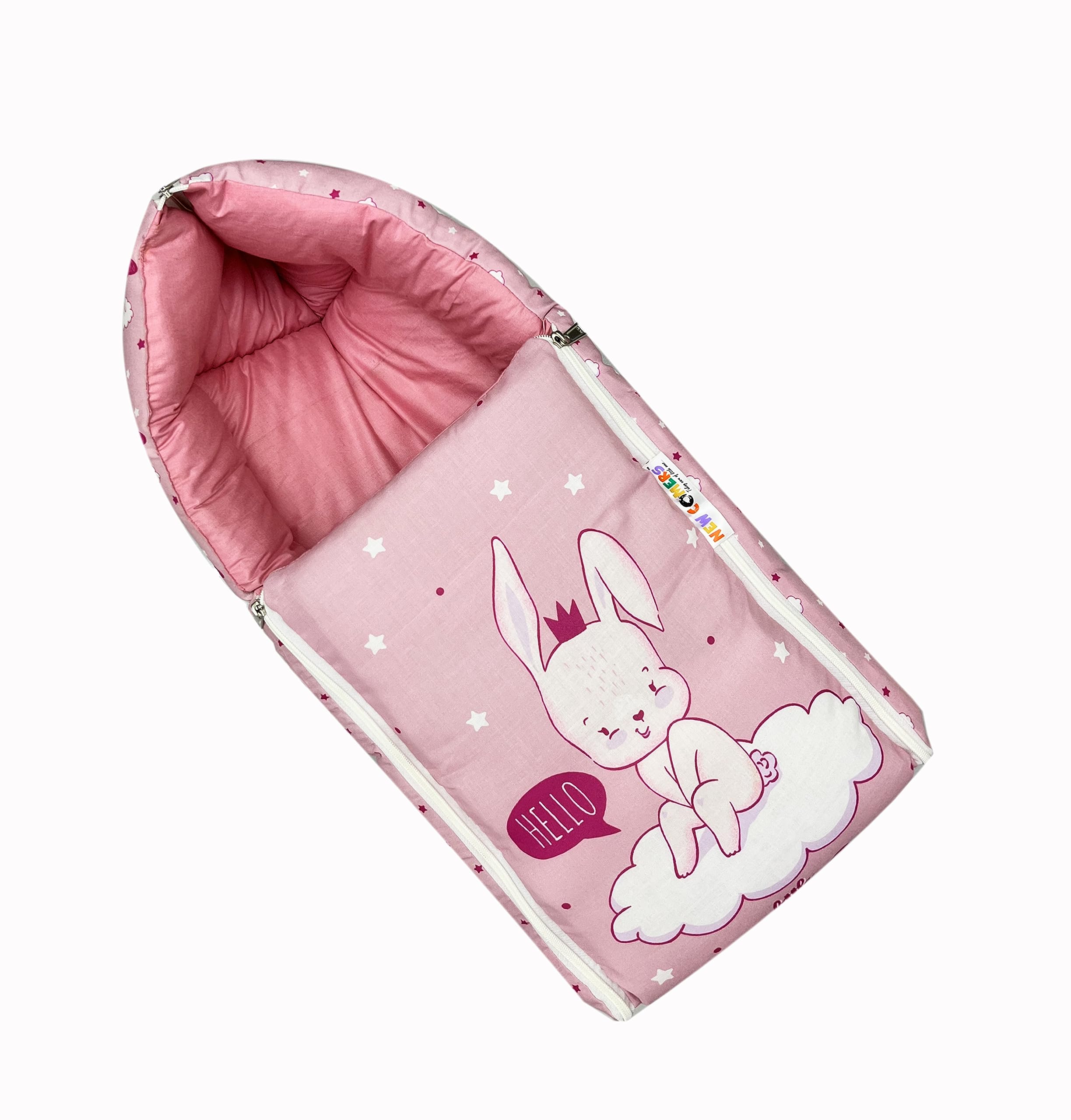NEW COMERS® 3 in 1 Baby Bed, Sleeping Bag & Carry Nest, Cotton Baby Bedding for New Born & Infant, Travel Friendly Portable Bassinet, for Baby Carrying & co Sleeping, Unisex Baby Sleeping Bed-851