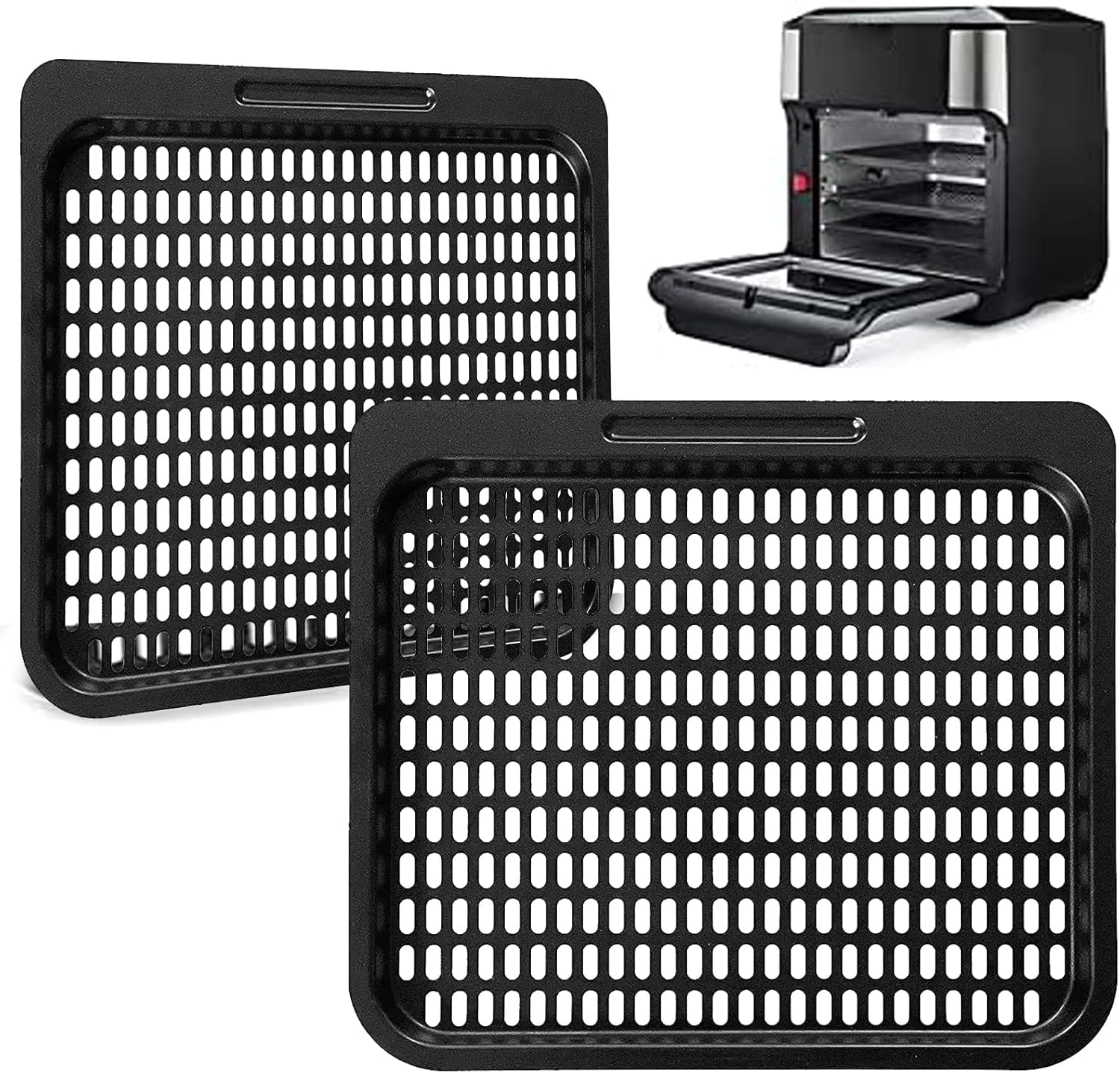 Air Fryer Cooking Tray for Instant Vortex Plus10 Quart, 2 PCS Food Grade Nonstick Replacement Rack Parts Grill Pan Crisper Plate, Dishwasher Safe
