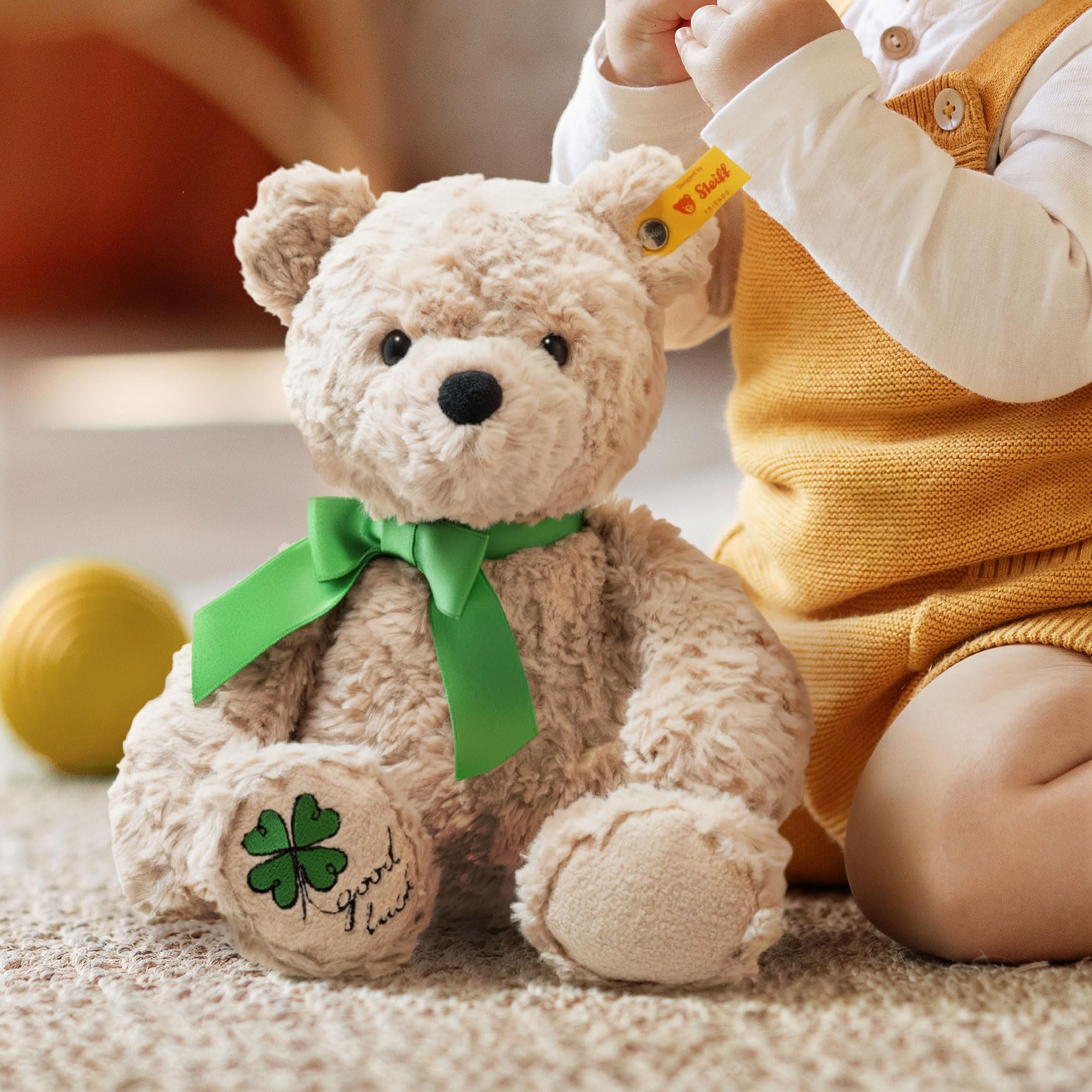 Steiff Peluche Osito Jimmy Good Luck, Peluche Adorable, para niños y niñas, Friends, Peluche 30 cm, Beige, 114144