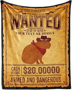 Custom Throw Blanket for Women Men - 60x80 Inches Twin Size - Soft Fluffy Cozy Blankets Gift - Brown Novelty Blanket Throws for Bed, Sofa, Winter