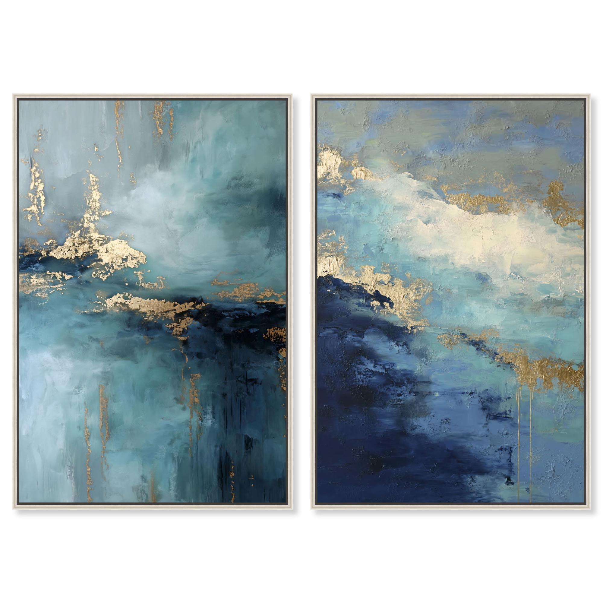 Impression sur toile Art Remedy habiller grand mur blanc cadre argenté