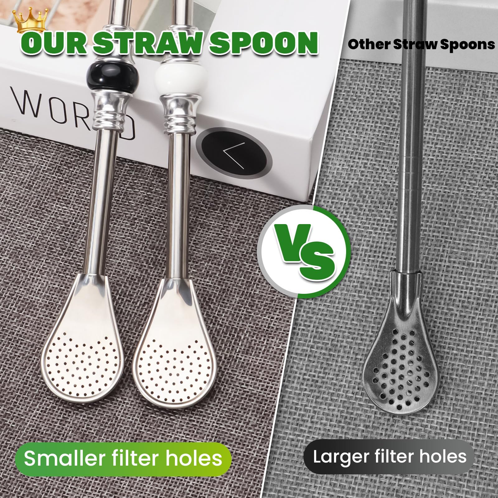Fatiya Stainless Steel Yerba Mate Straw, Reusable Bombilla Mate Spoon Straws - Image 4
