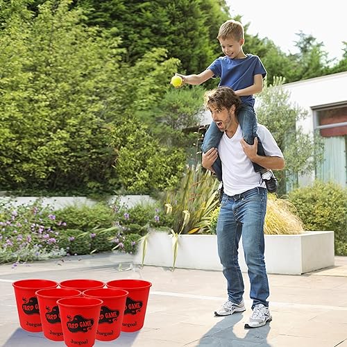 Miniatura 7 de Juegoal Outdoor Giant Yard Pong Game Set Outdoor Toss Game Throwing Game for Beach, Camping, Lawn and Backyard Negro