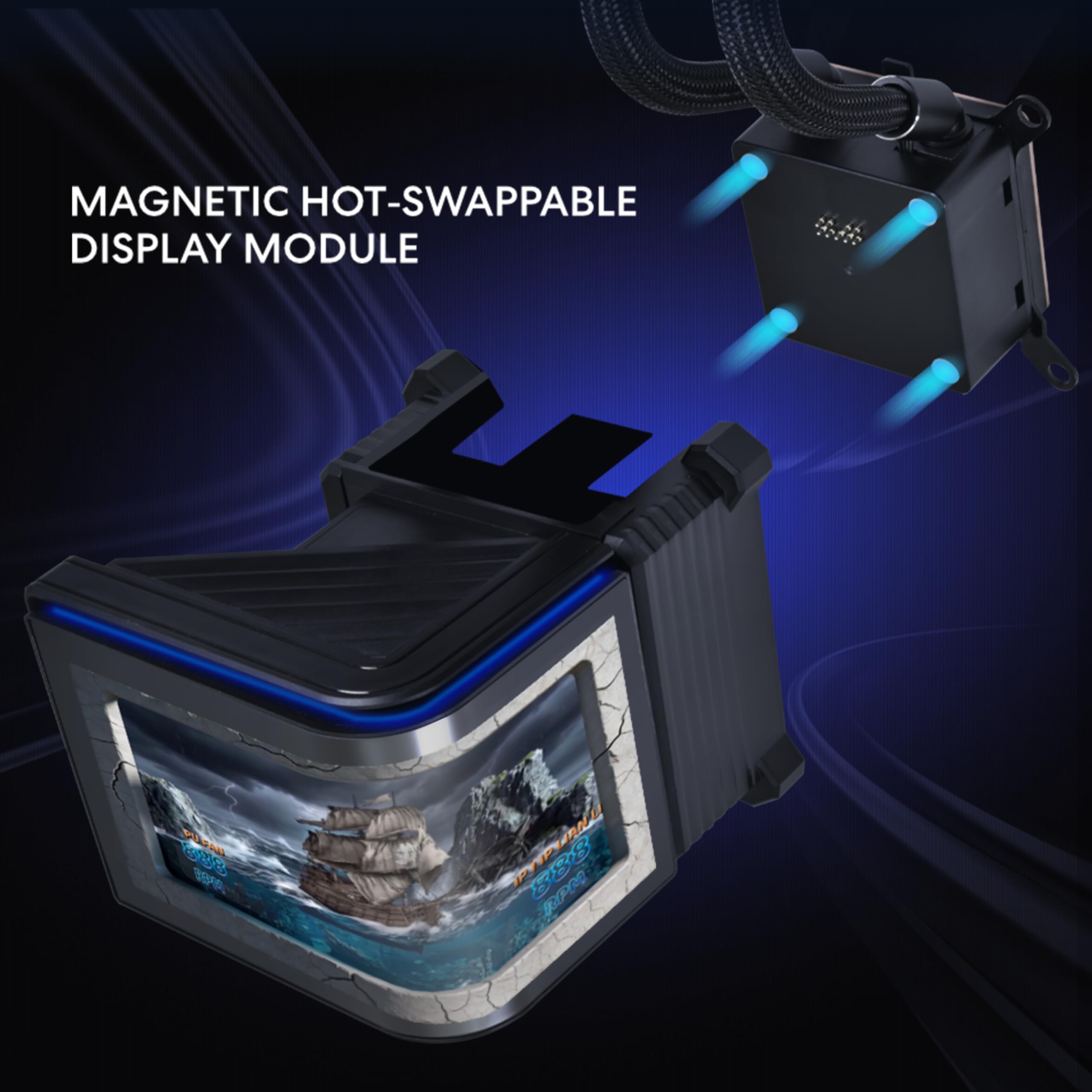 Lian Li Hydroshift II OLED Curved 360P28 V2 - Enfriador líquido para CPU - AIO de 360 mm - Ventiladores P28V2 de 3 x 120 mm - Pantalla de 6.66 pulgadas - Efectos de animación 3D - Daisy-Chain, LGA