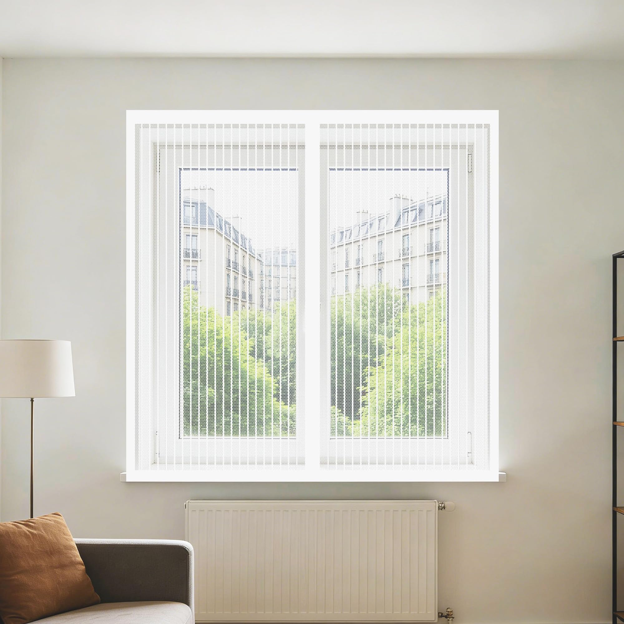 Moustiquaire magnétique amovible blanche 155x175 pour fenêtre sans percer
