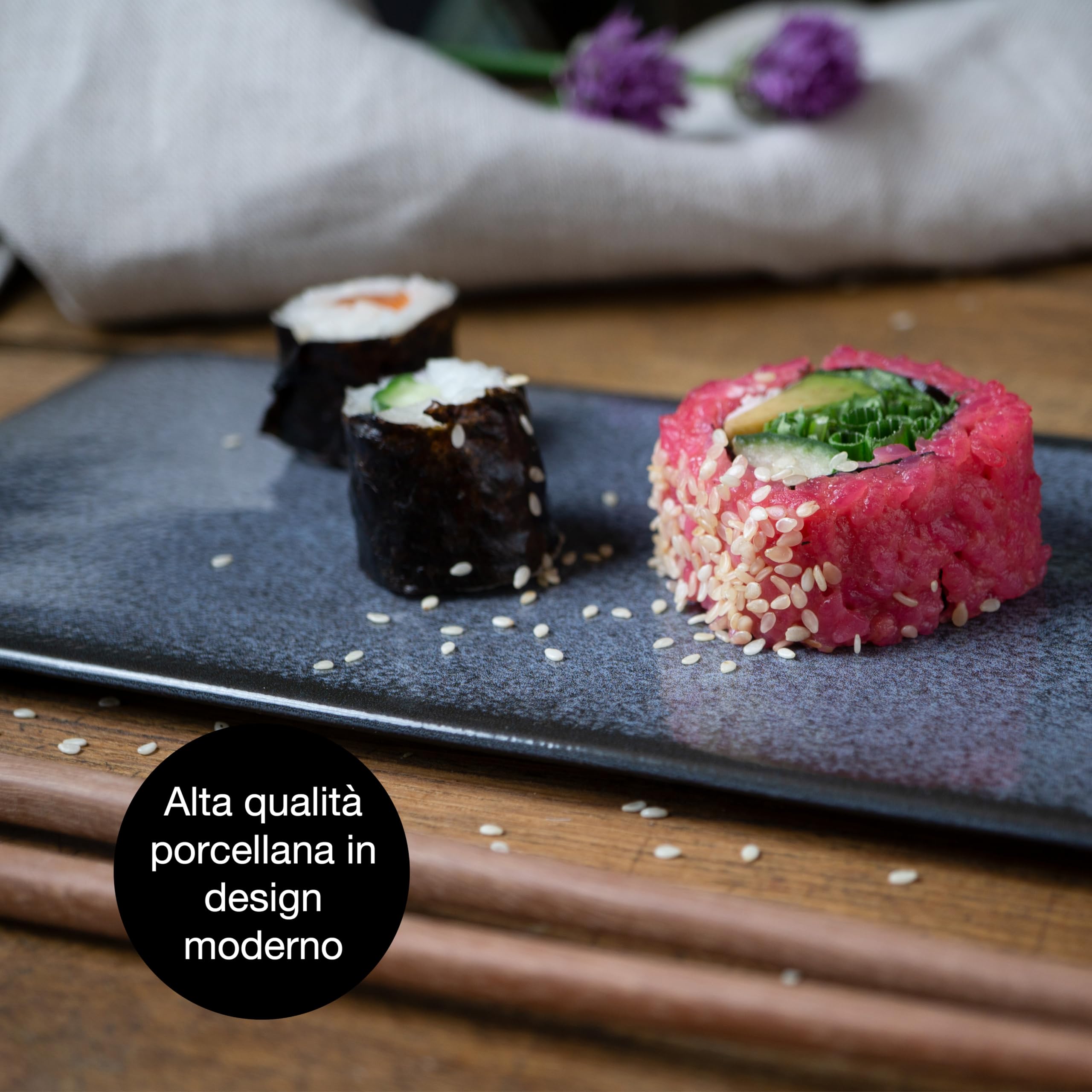 Moritz & Moritz Set di stoviglie per sushi per 2 persone - 10 pezzi - Set per servire il sushi con 3 piatti per sushi - 2x piatti per sushi, ciotola per miso, ciotoline e bacchette