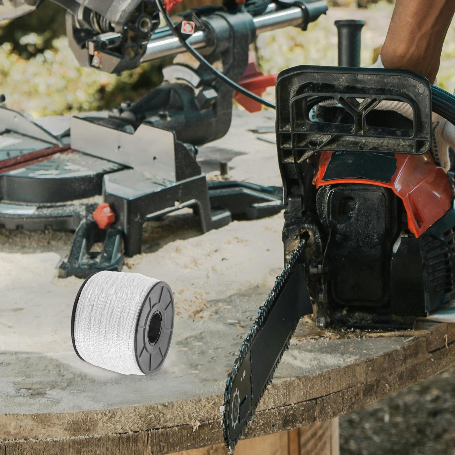 UPKOCH Cordon de Démarrage en Nylon pour Tronçonneuse et Tondeuse à Gazon, Diamètre 3mm, Longueur 100m, Corde de Traction pour Moteur, Démarrage Facile et Allumage Rapide