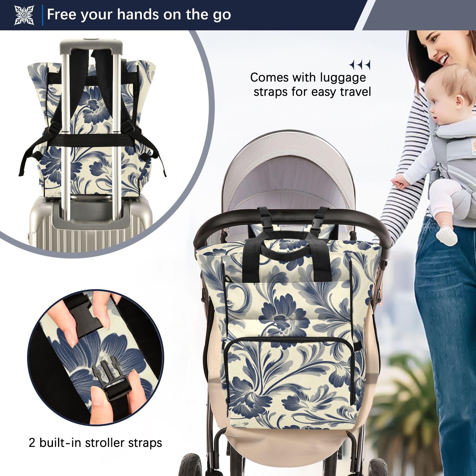 Baby Bags For Mama Elegante Retro Motivo Floreale