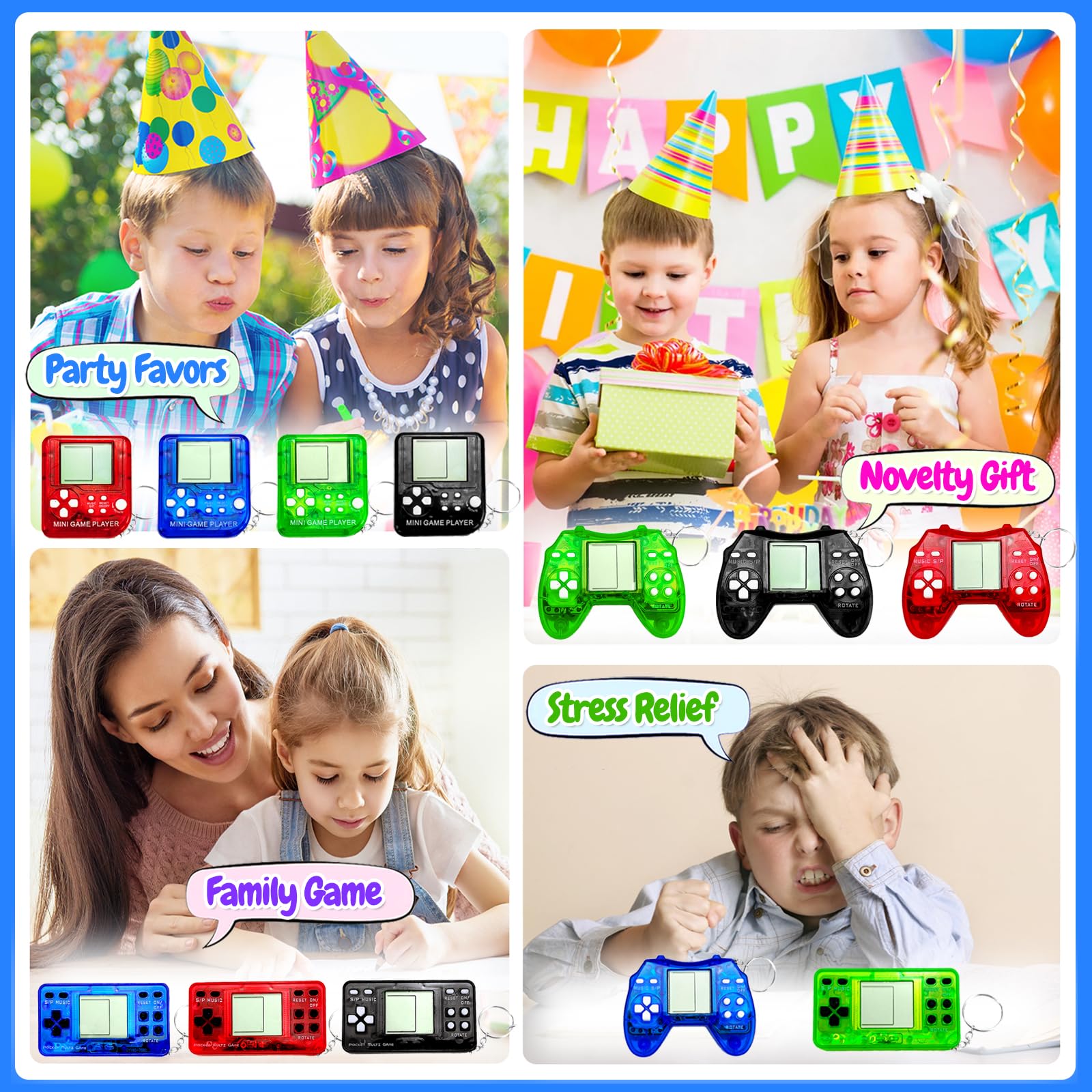 Bomboniere per videogiochi, 25 portachiavi per videogiochi, regali per feste di compleanno, mini console di gioco per bambini, premi in classe, sacchetti per regali, zaino