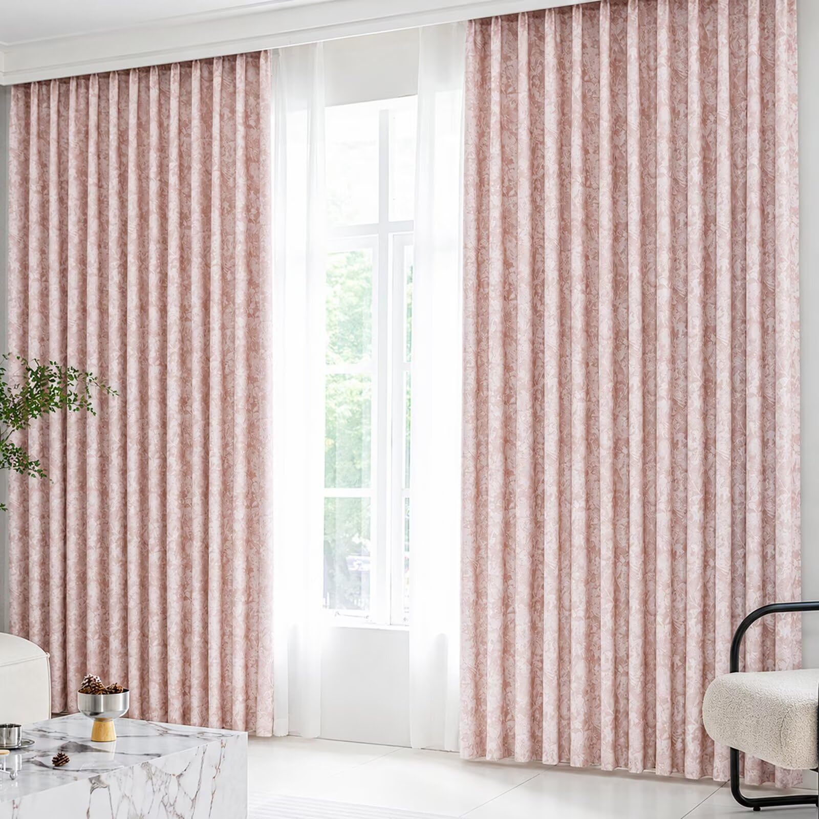 Snqzo Blackout Eyelet Curtains, 2 Panels, 99% Light Blocking Drapes