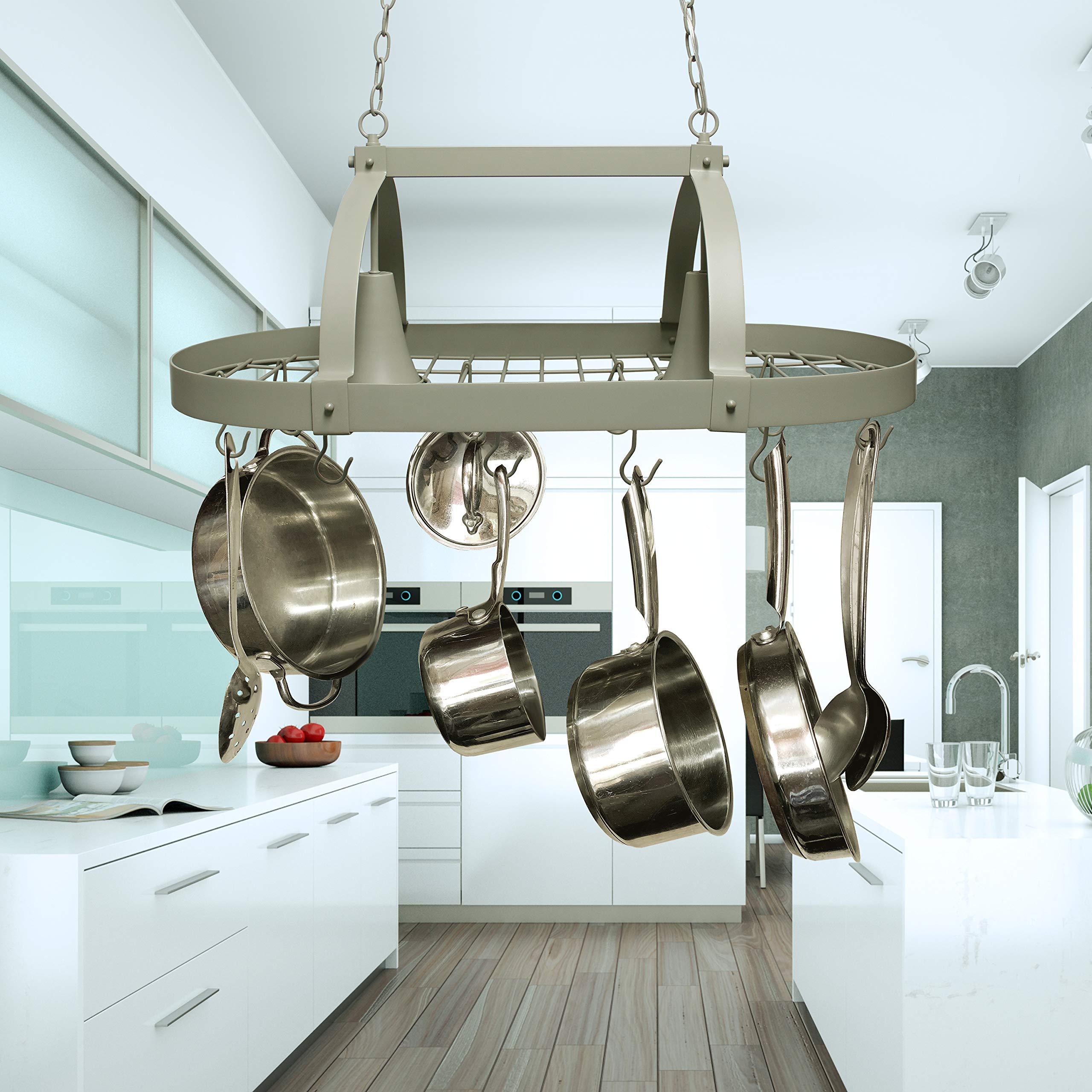 Portavaso Da Cucina Elegant Designs, 2 Luci, Colore Grigio Ardesia, Finitura Moderna E Resistente - 3
